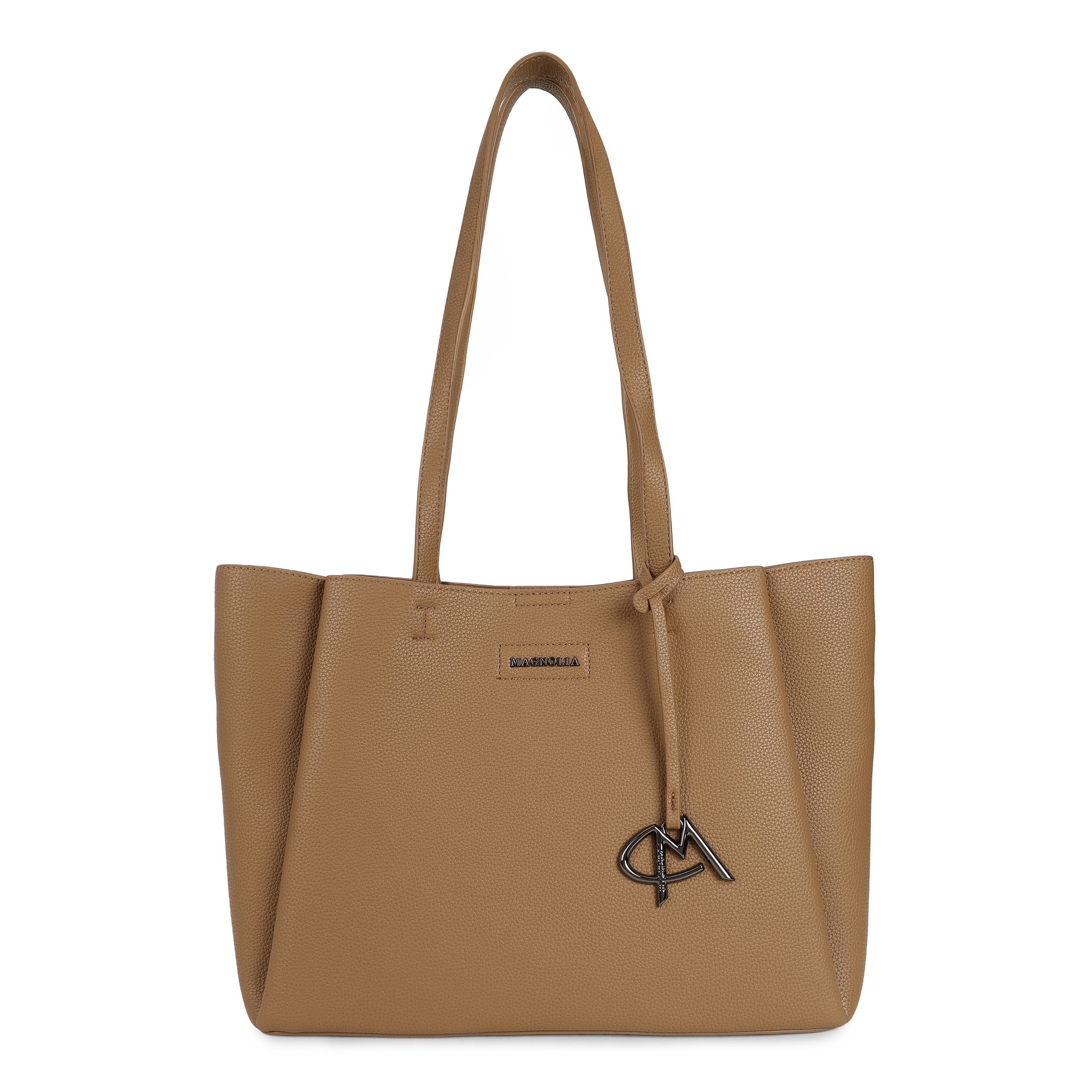 Magnolia PU Leather Women Brown Tote Bag