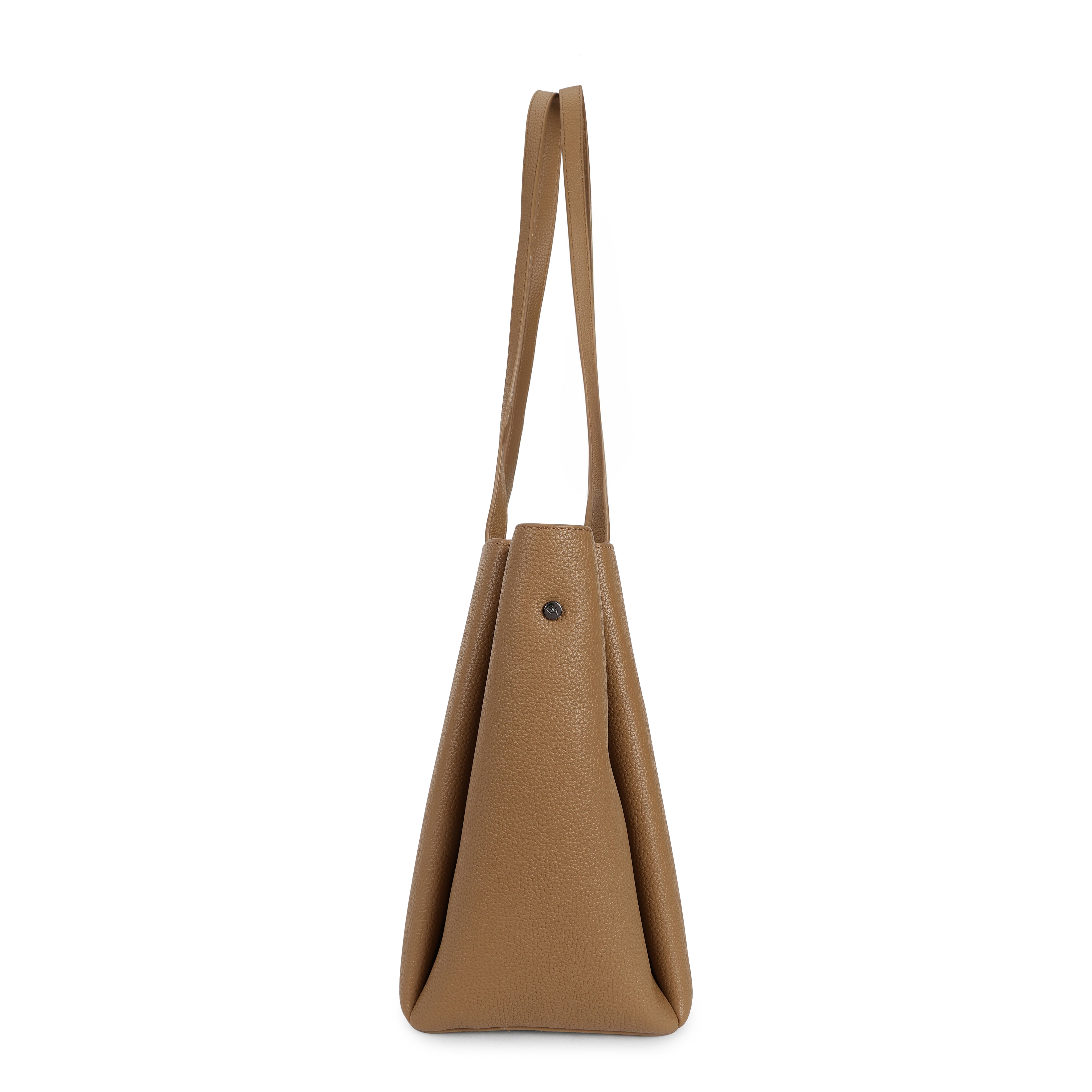 Magnolia PU Leather Women Brown Tote Bag