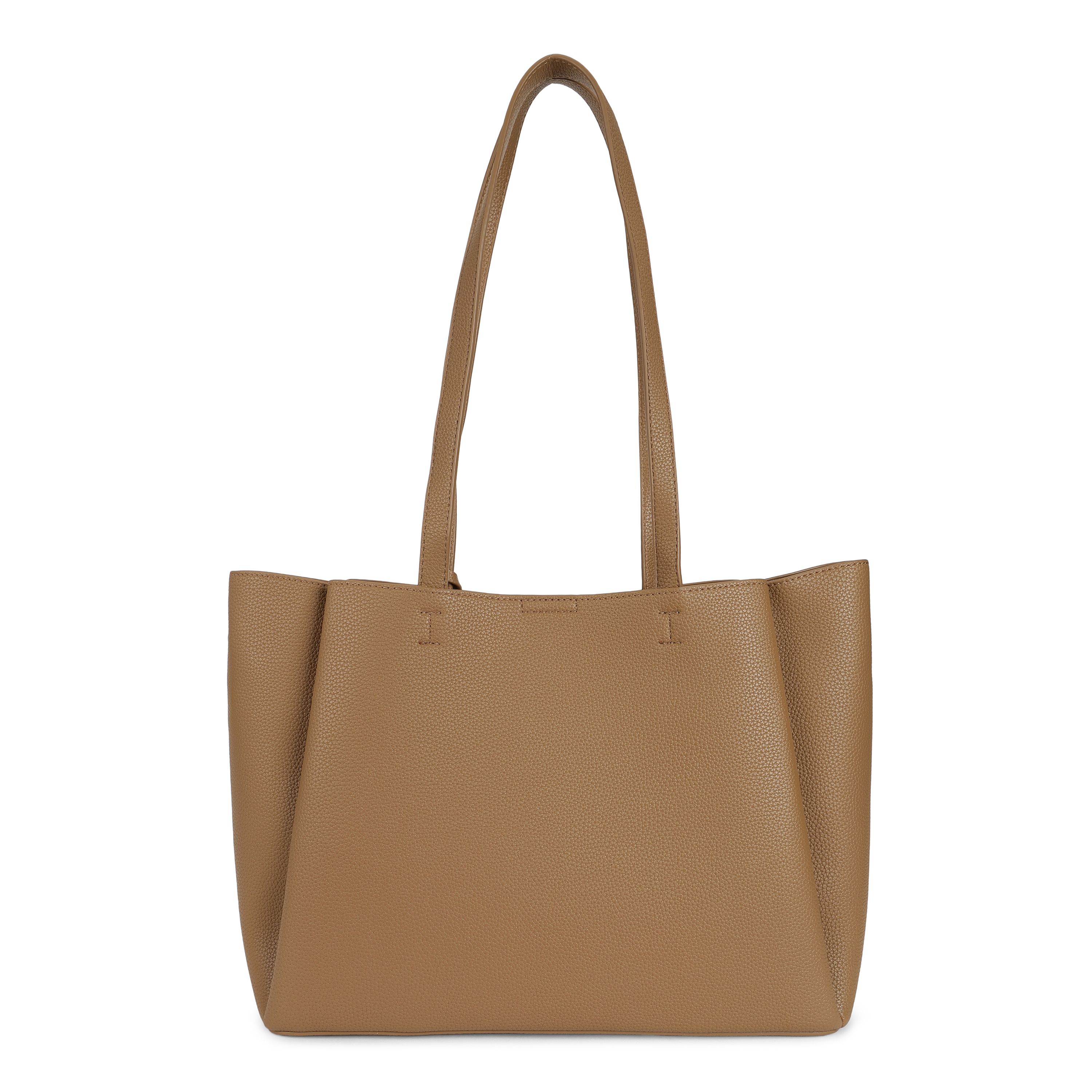 Magnolia PU Leather Women Brown Tote Bag