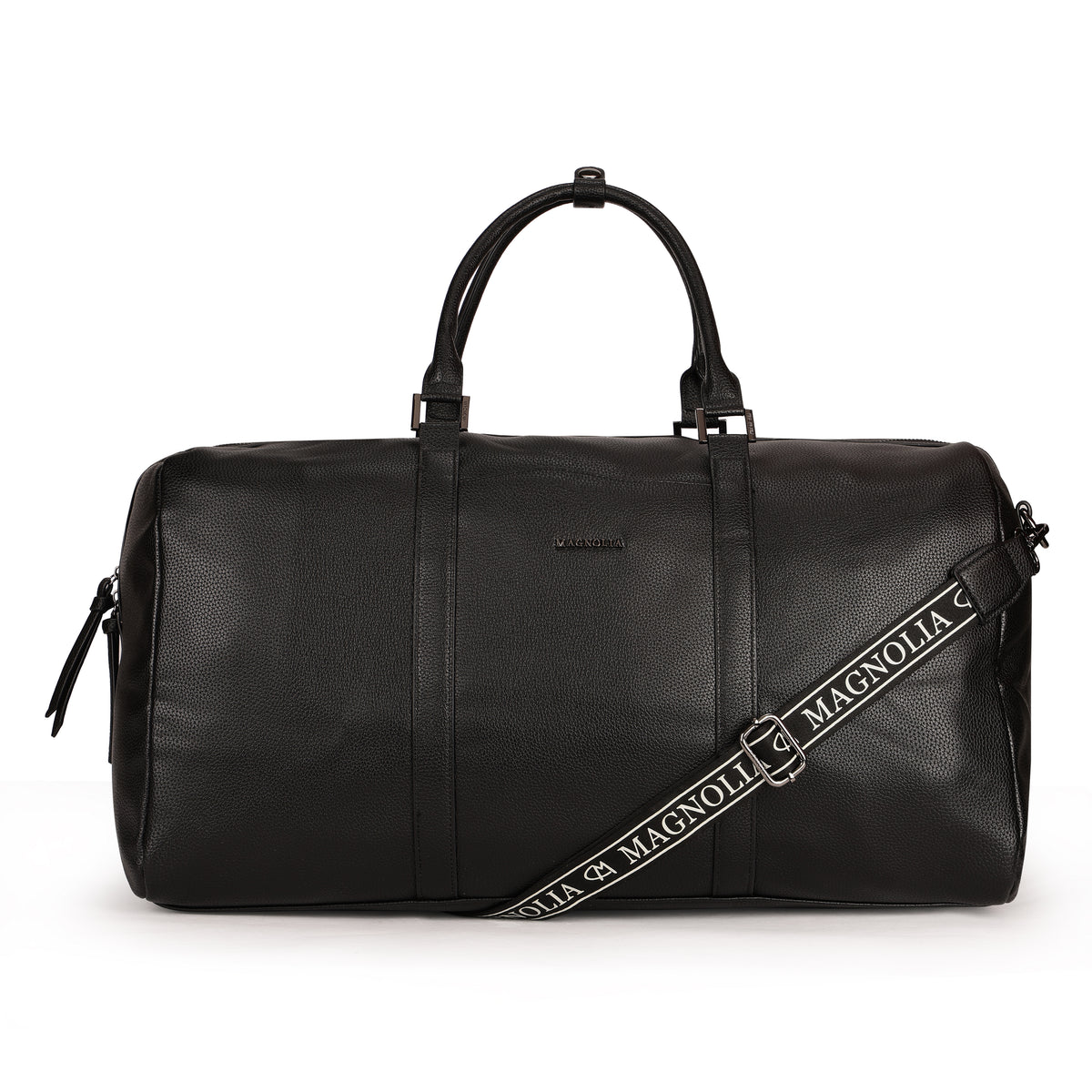 Magnolia PU Leather Black Duffle Bag