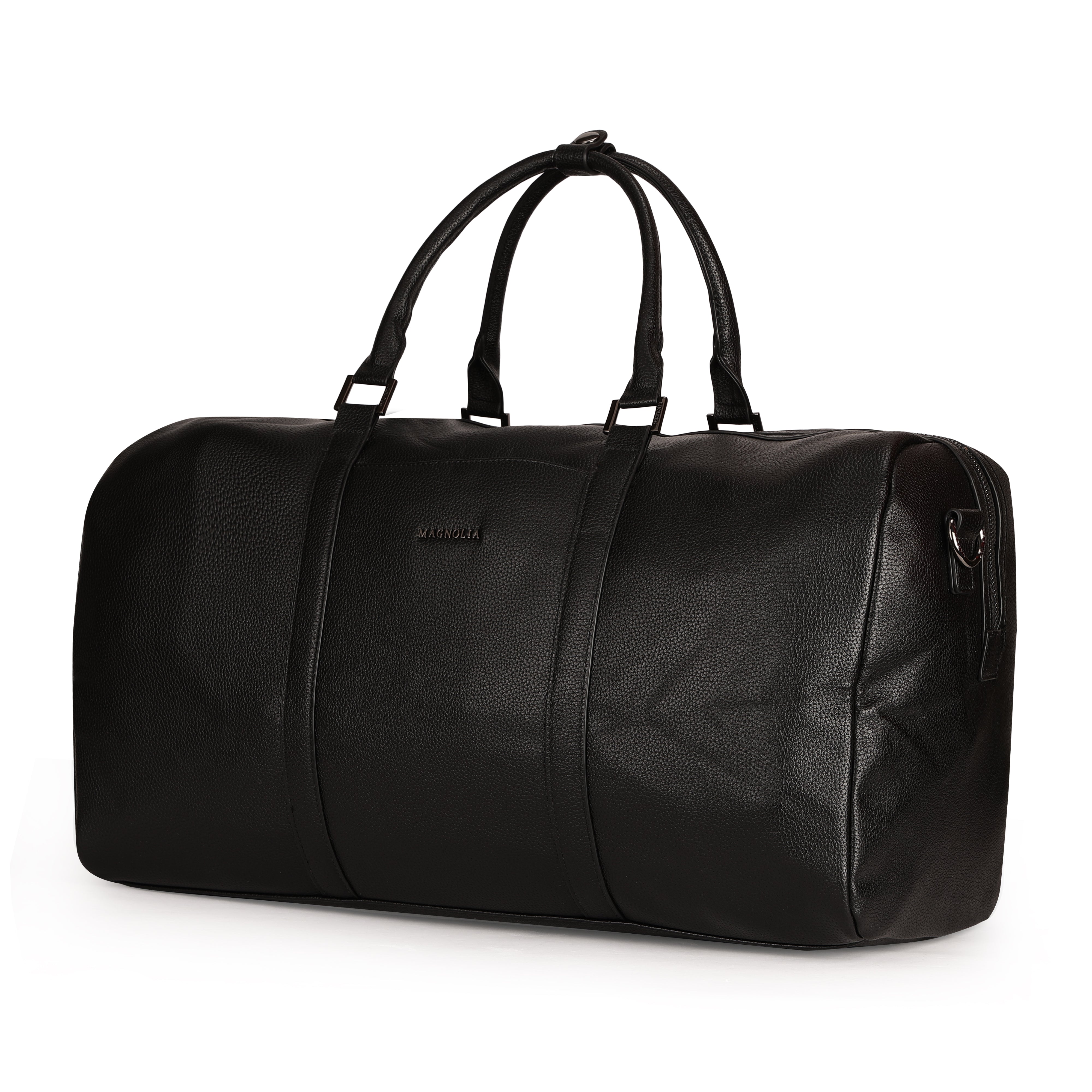 Magnolia PU Leather Black Duffle Bag