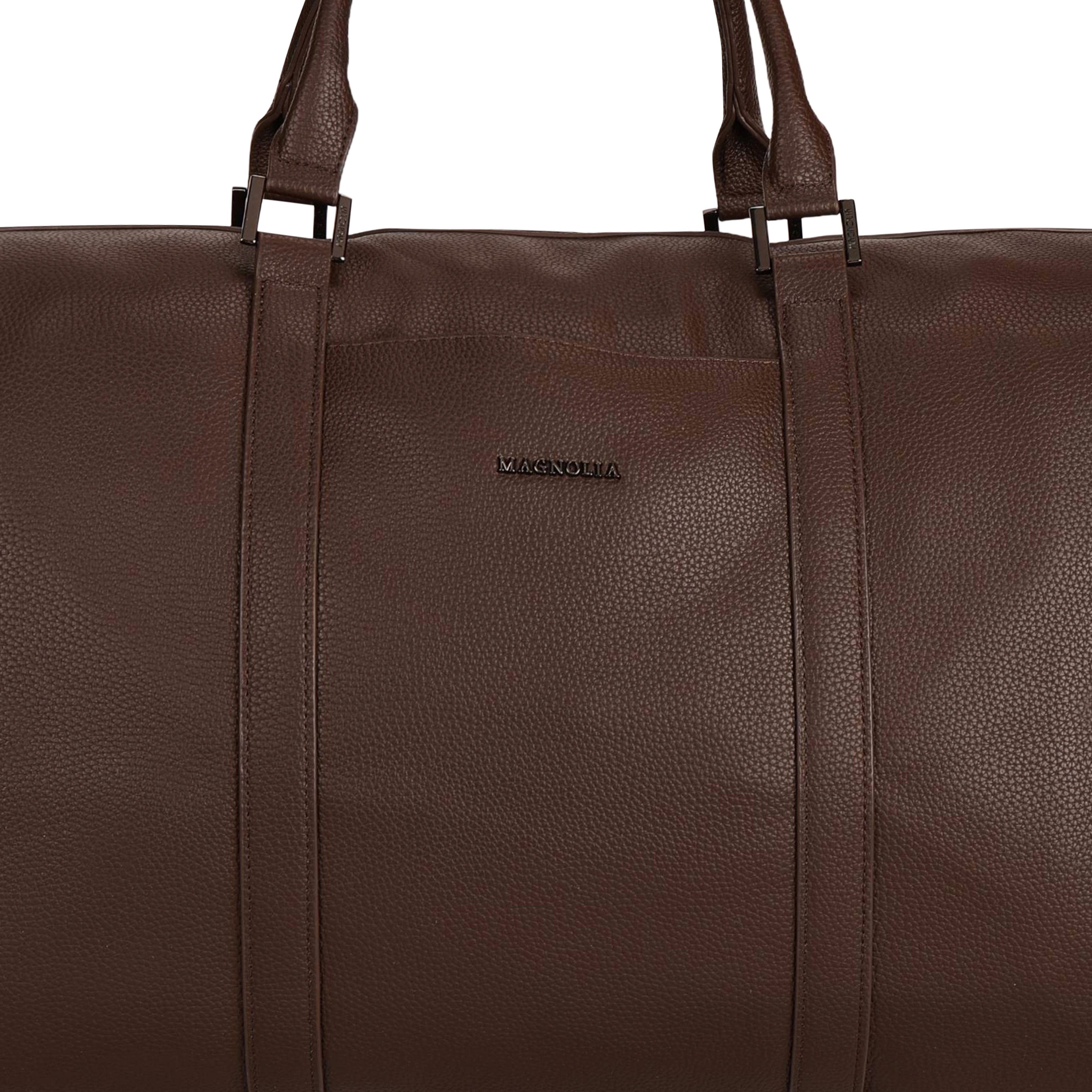 Magnolia PU Leather Coffee Duffle Bag