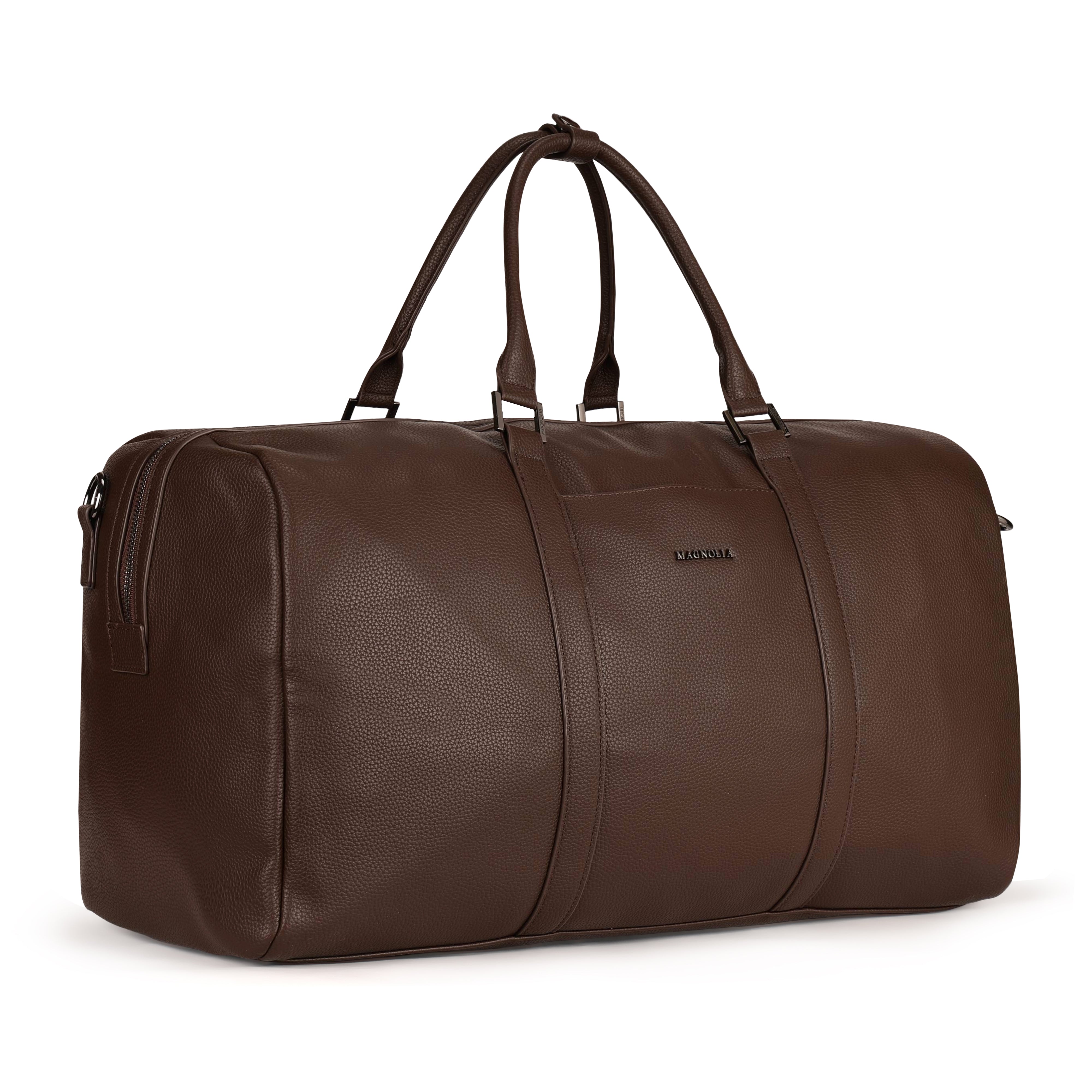 Magnolia PU Leather Coffee Duffle Bag