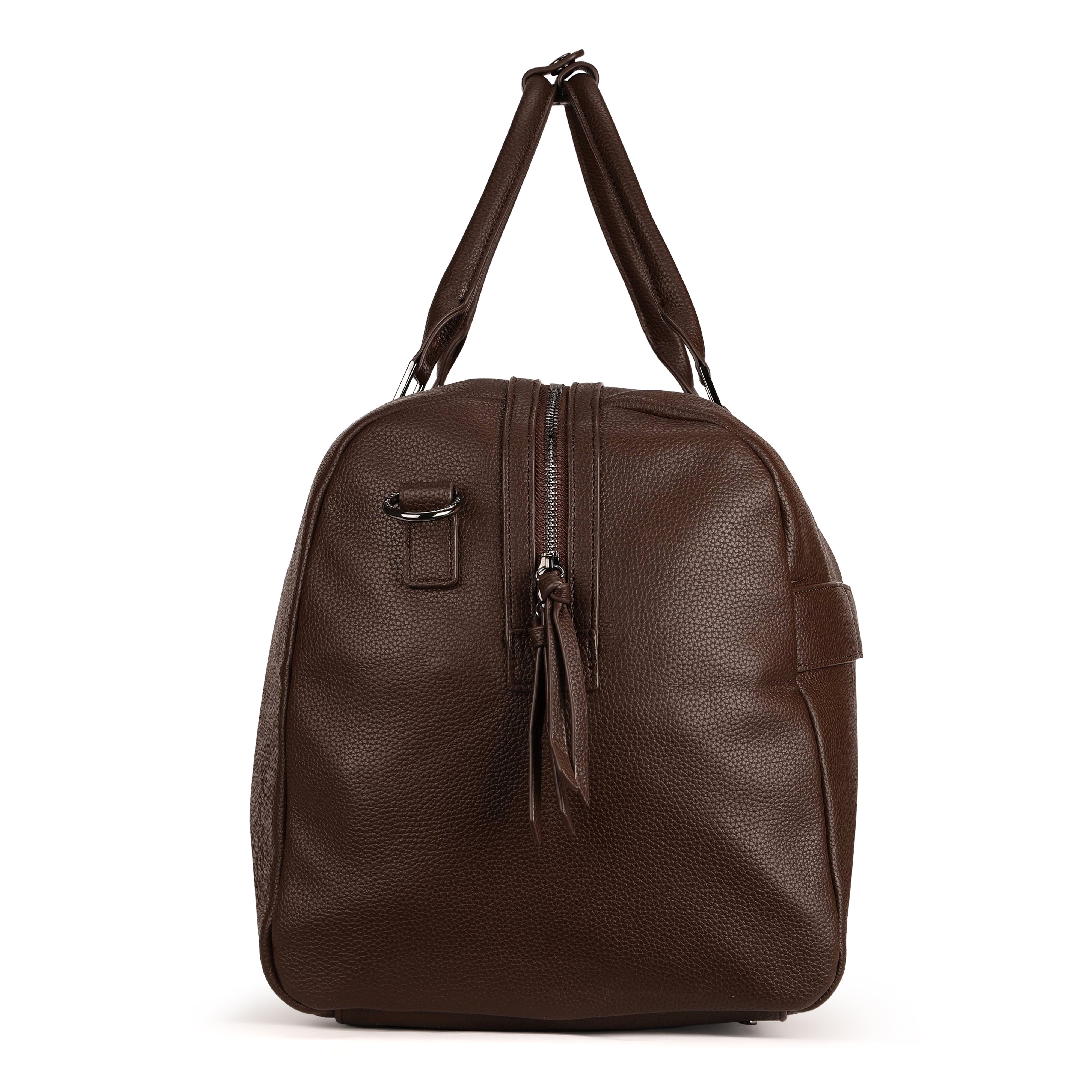 Magnolia PU Leather Coffee Duffle Bag