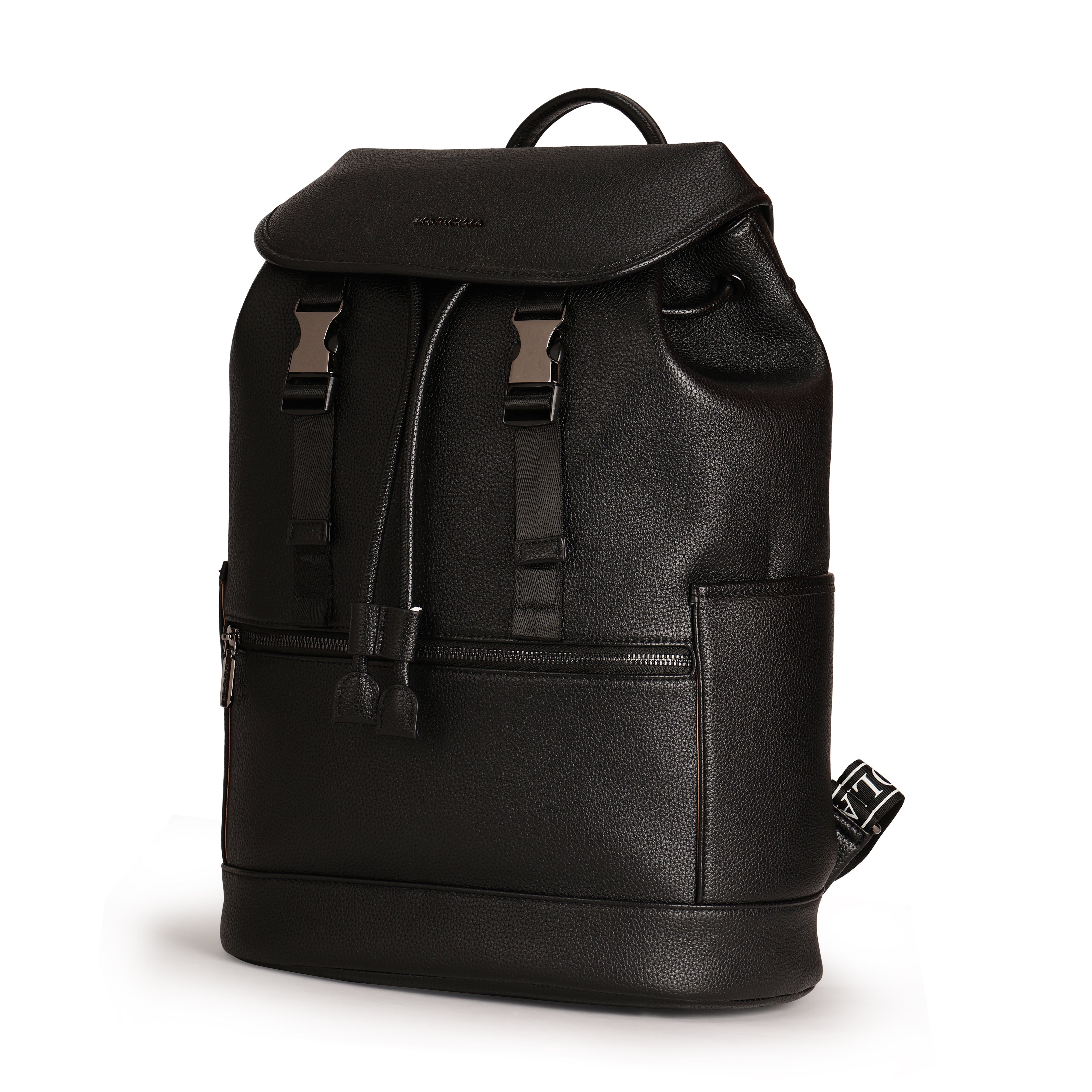 Magnolia PU Leather Black Backpack