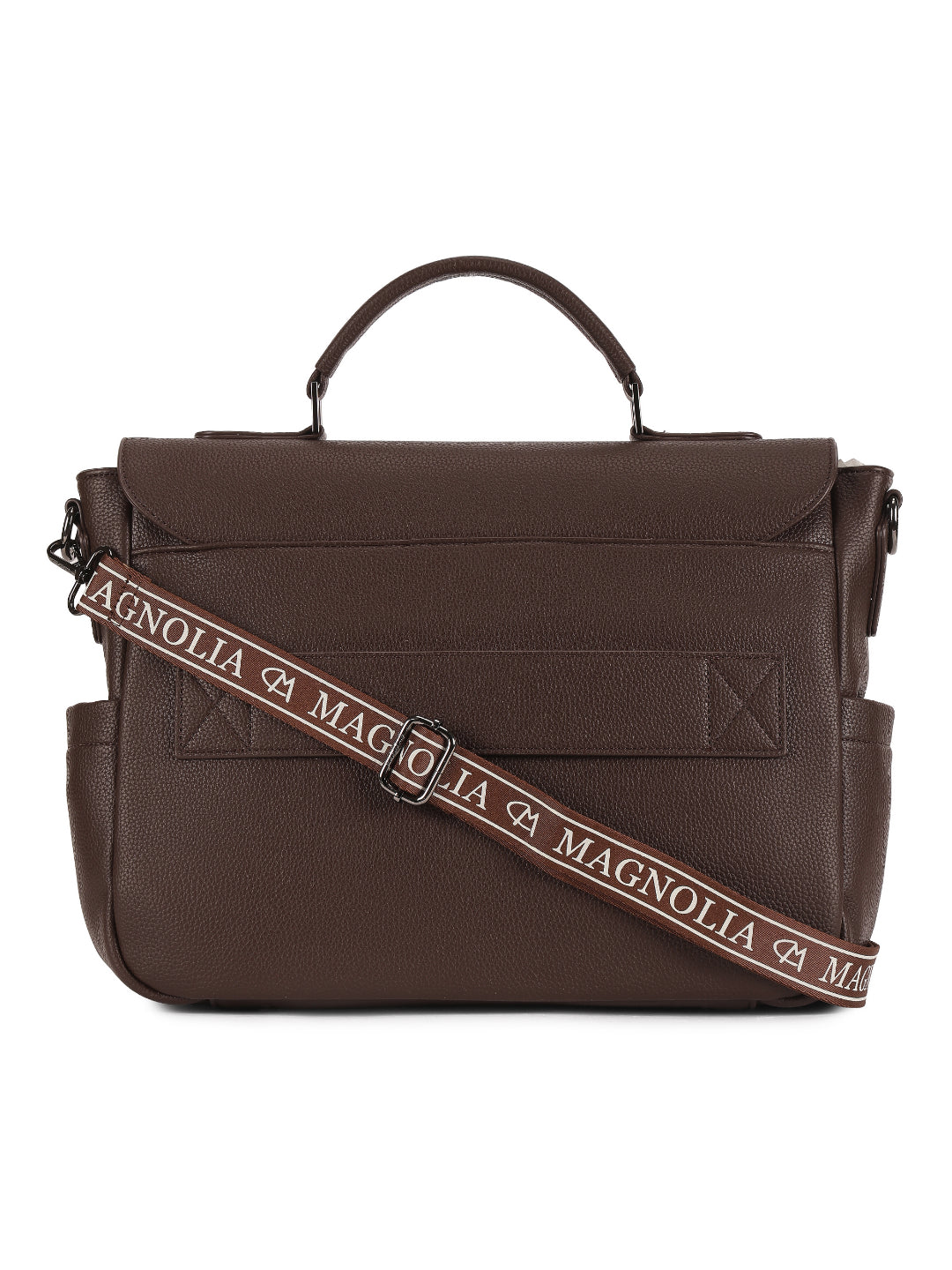 Magnolia Coffee PU Leather Solid One Size Women Laptop Bag
