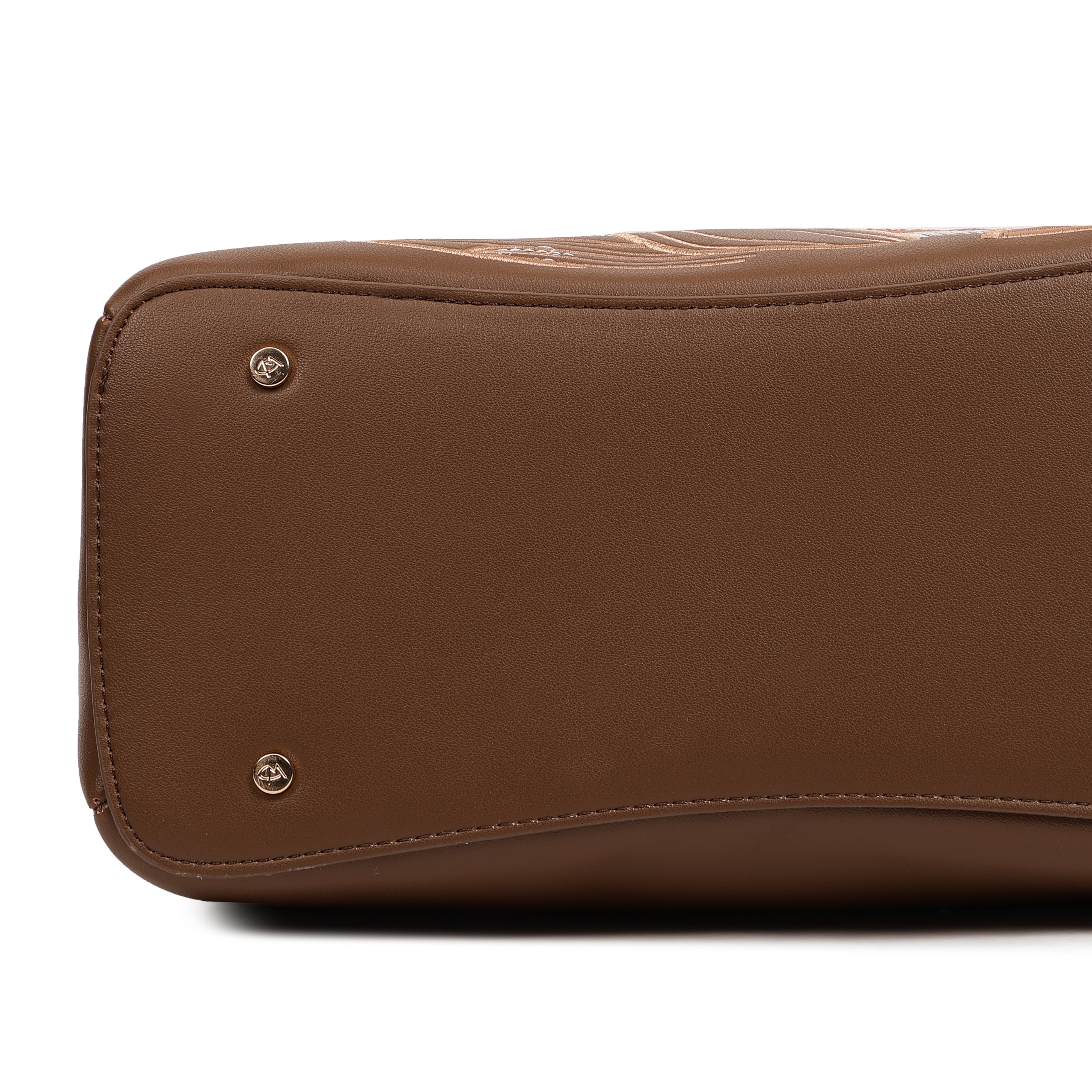 Magnolia PU Leather Women Embroidered Coffee Shoulder Bag