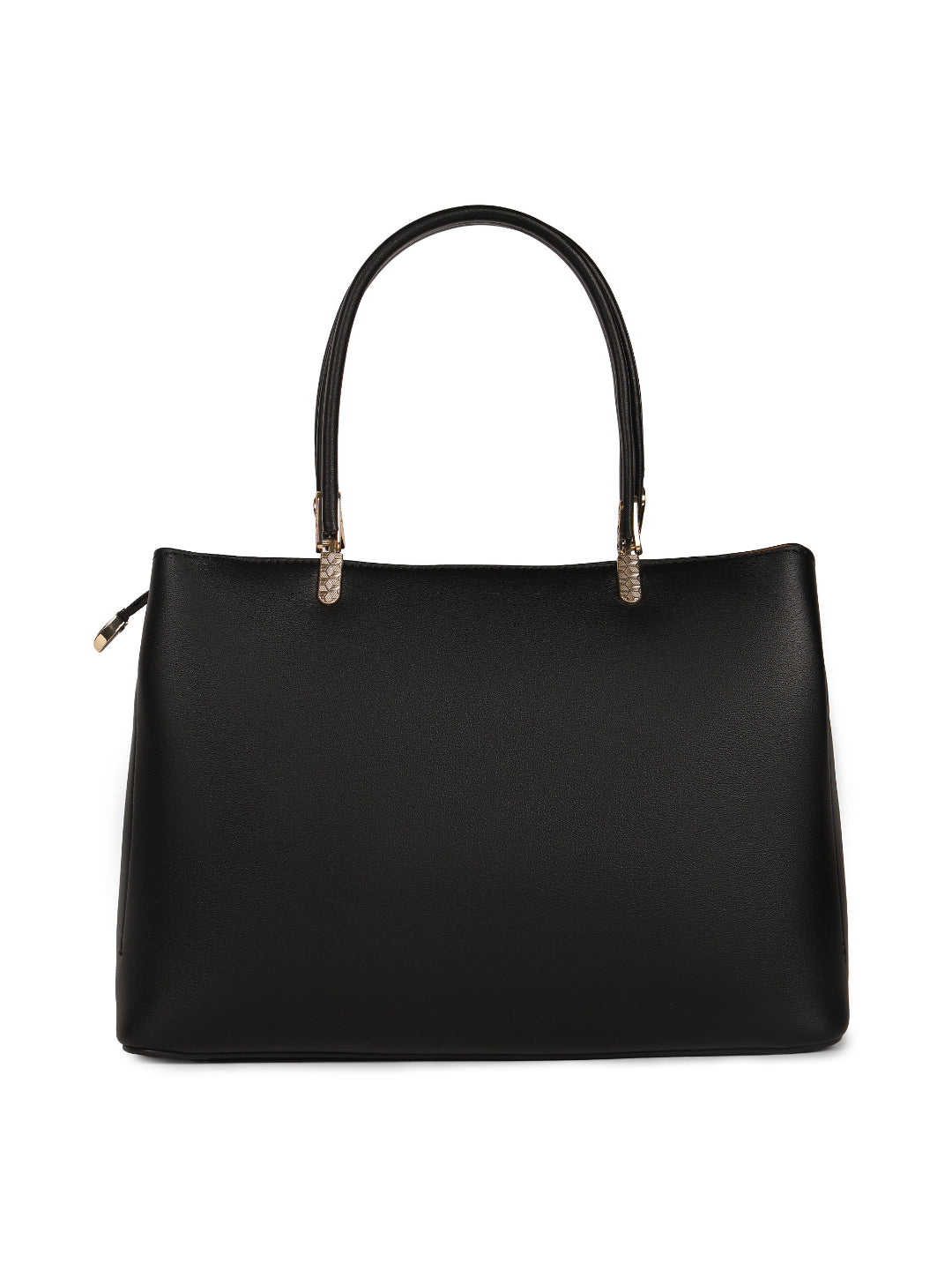 Magnolia Black PU Leather Embroidered One Size Women Tote