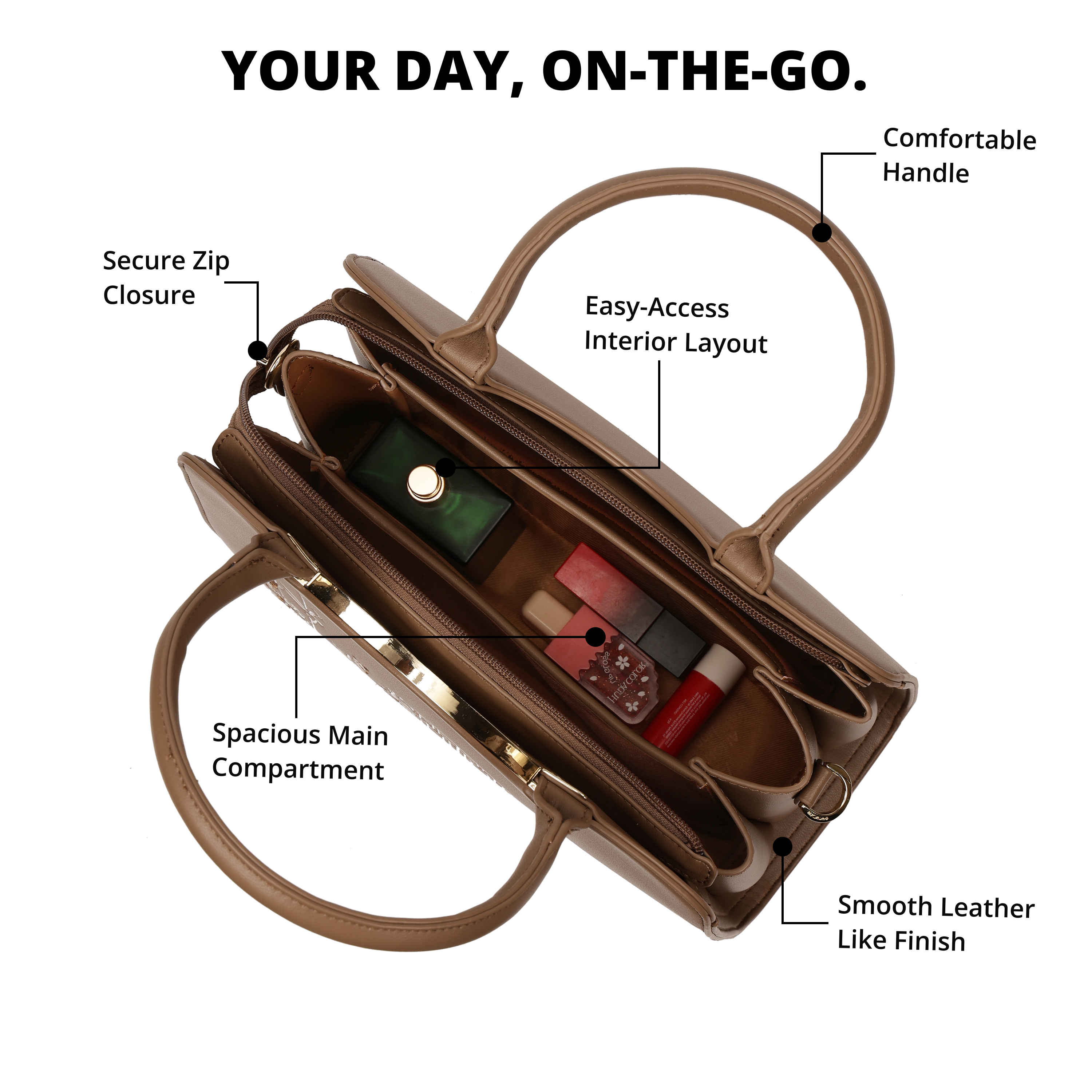 Magnolia PU Leather Women Embroidered Taupe Shoulder Bag