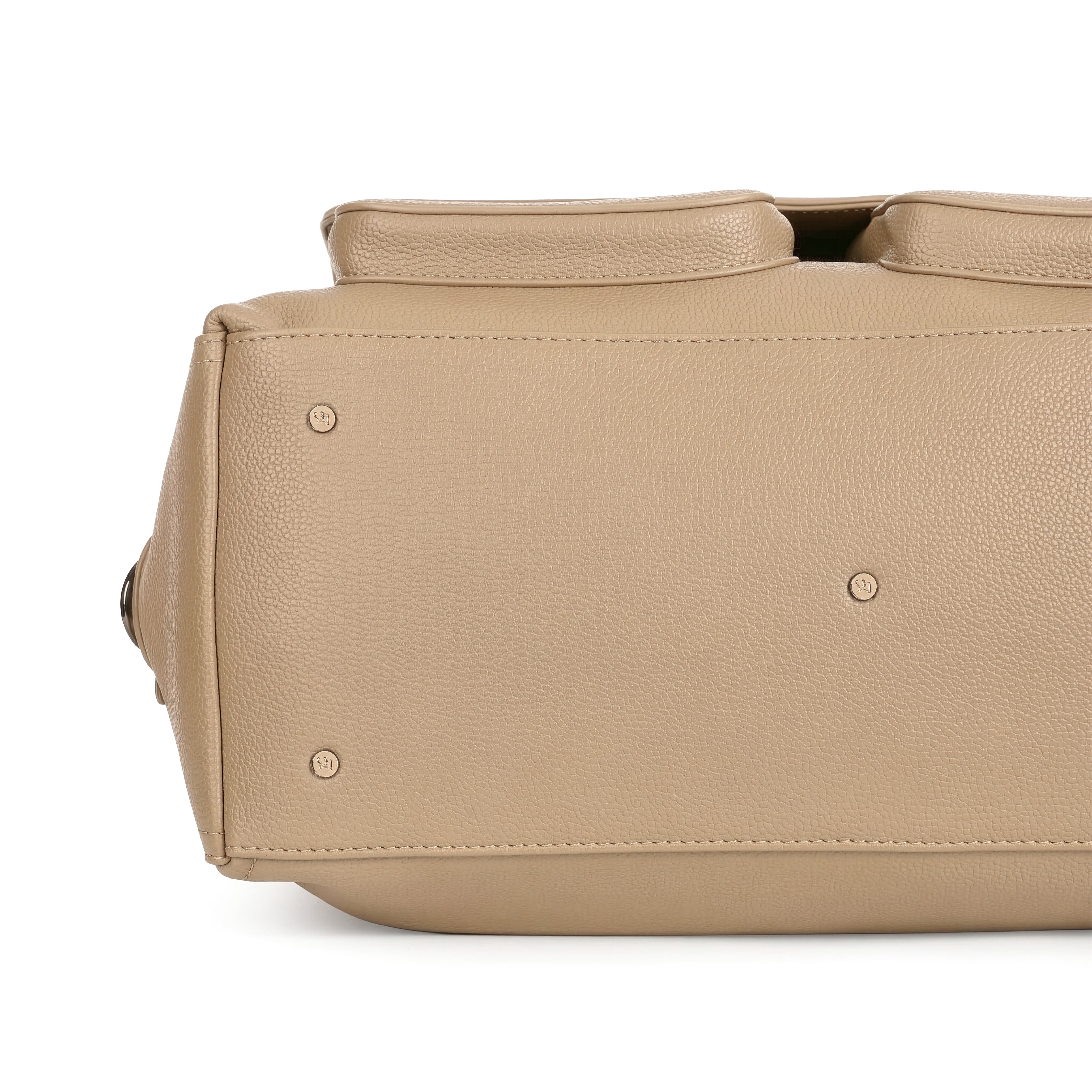 Magnolia PU Leather Women Beige Handbag