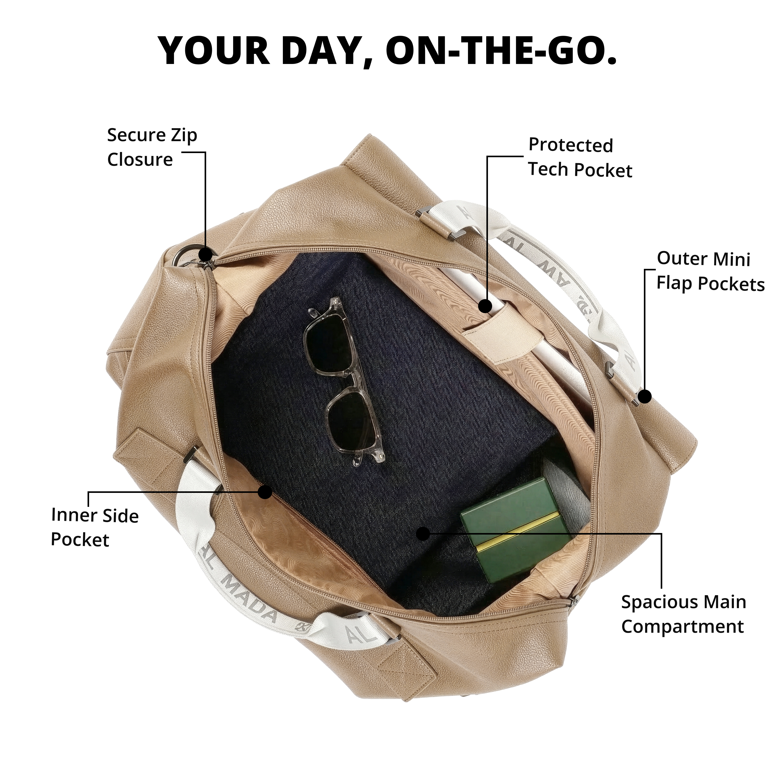 Magnolia PU Leather Women Beige Handbag