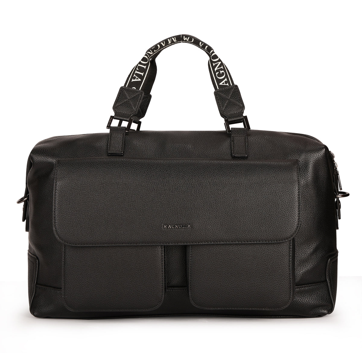 Magnolia PU Leather Women Black Handbag