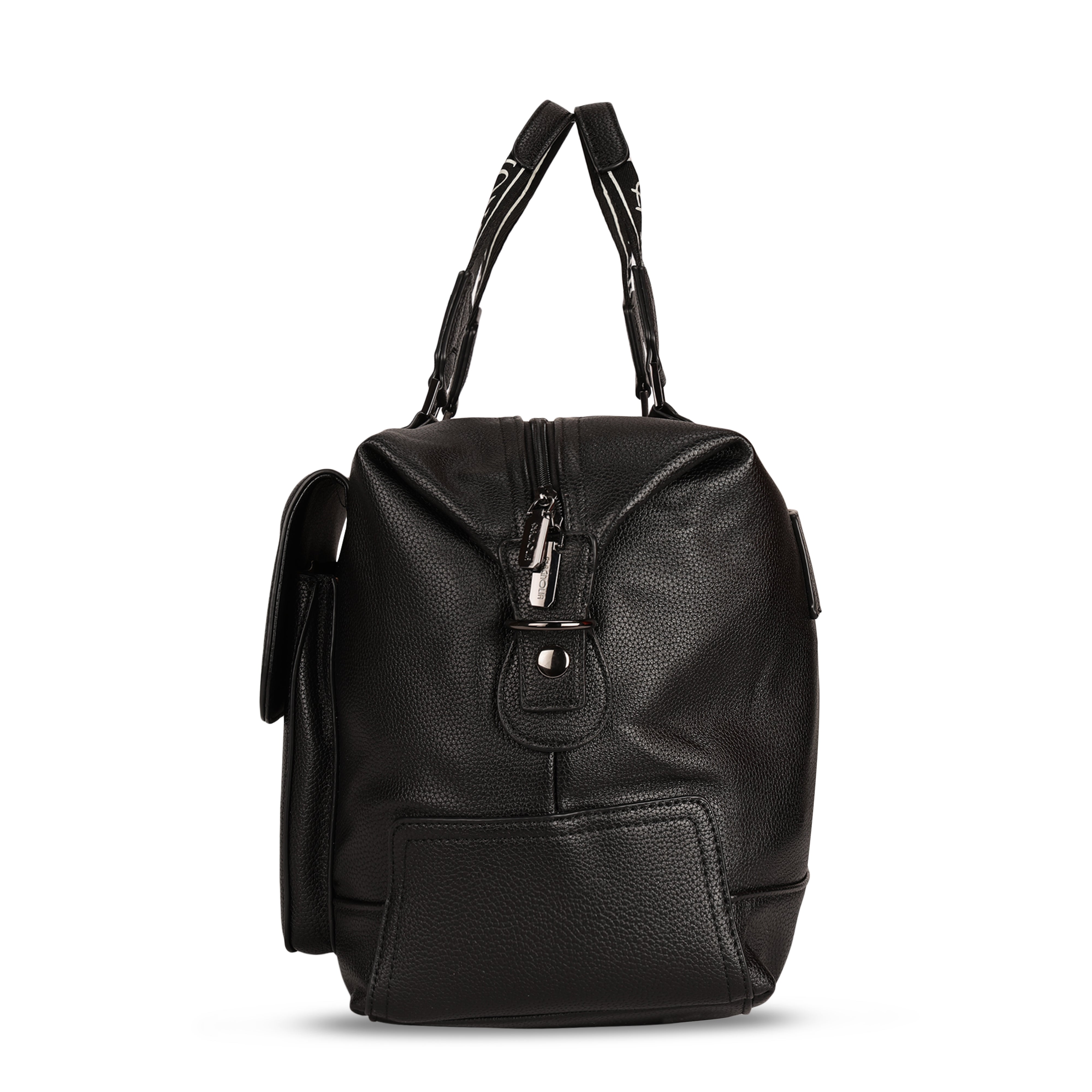 Magnolia PU Leather Women Black Handbag