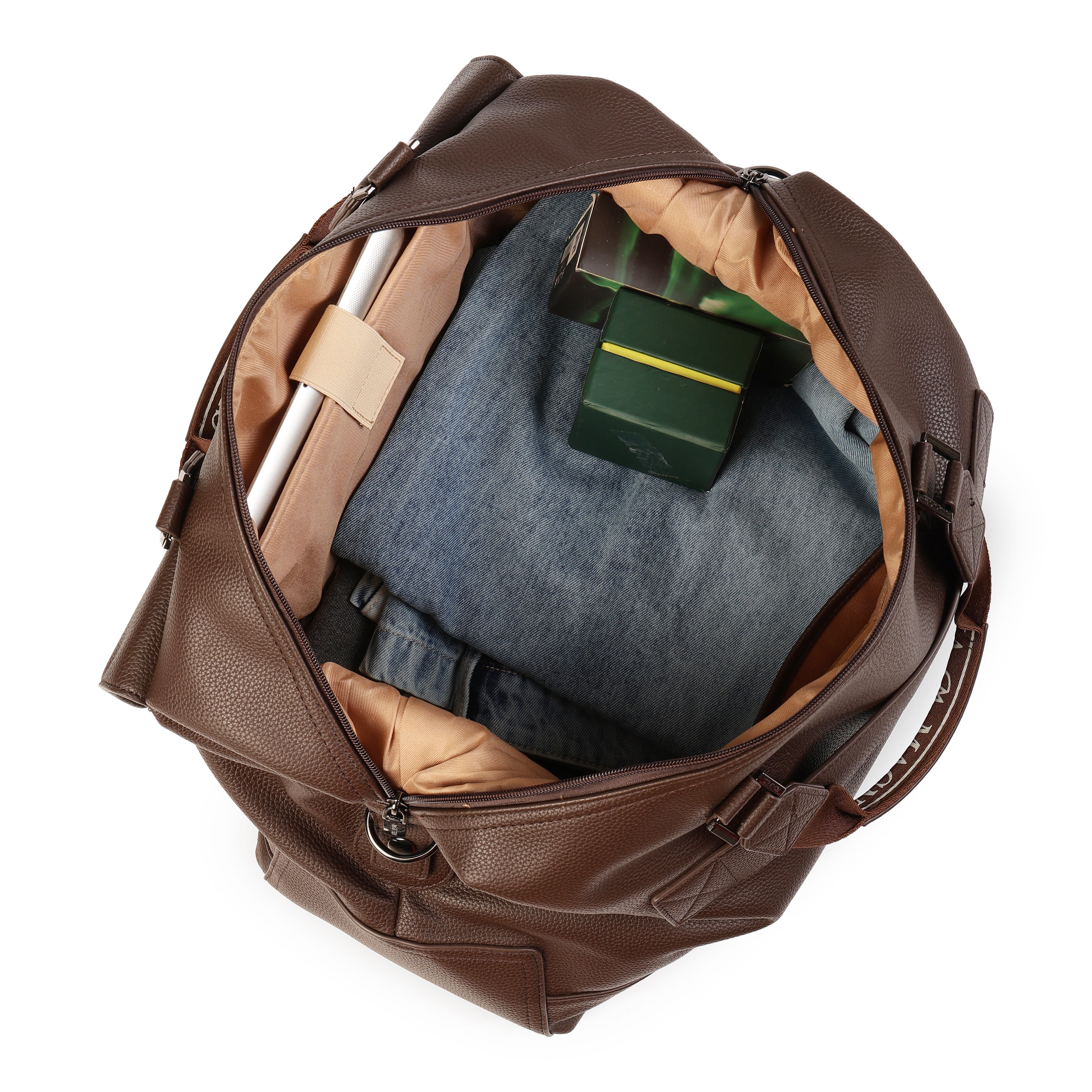 Magnolia PU Leather Women Brown Handbag