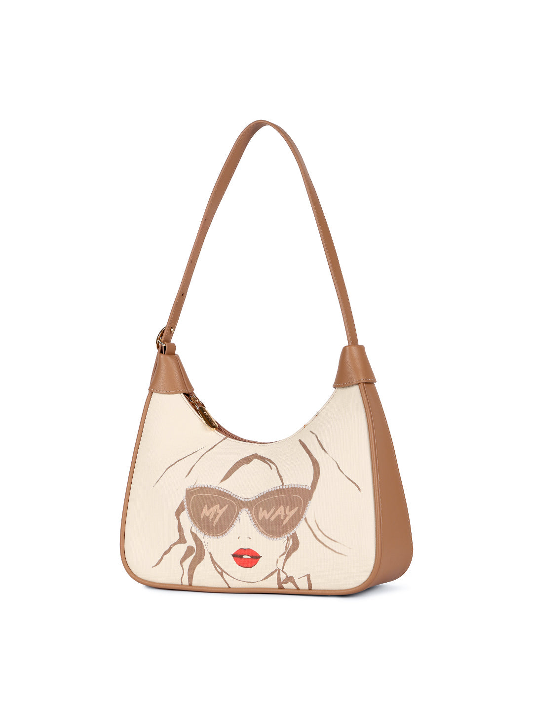 Magnolia Khaki PU Leather Printed One Size Women Shoulder Bag