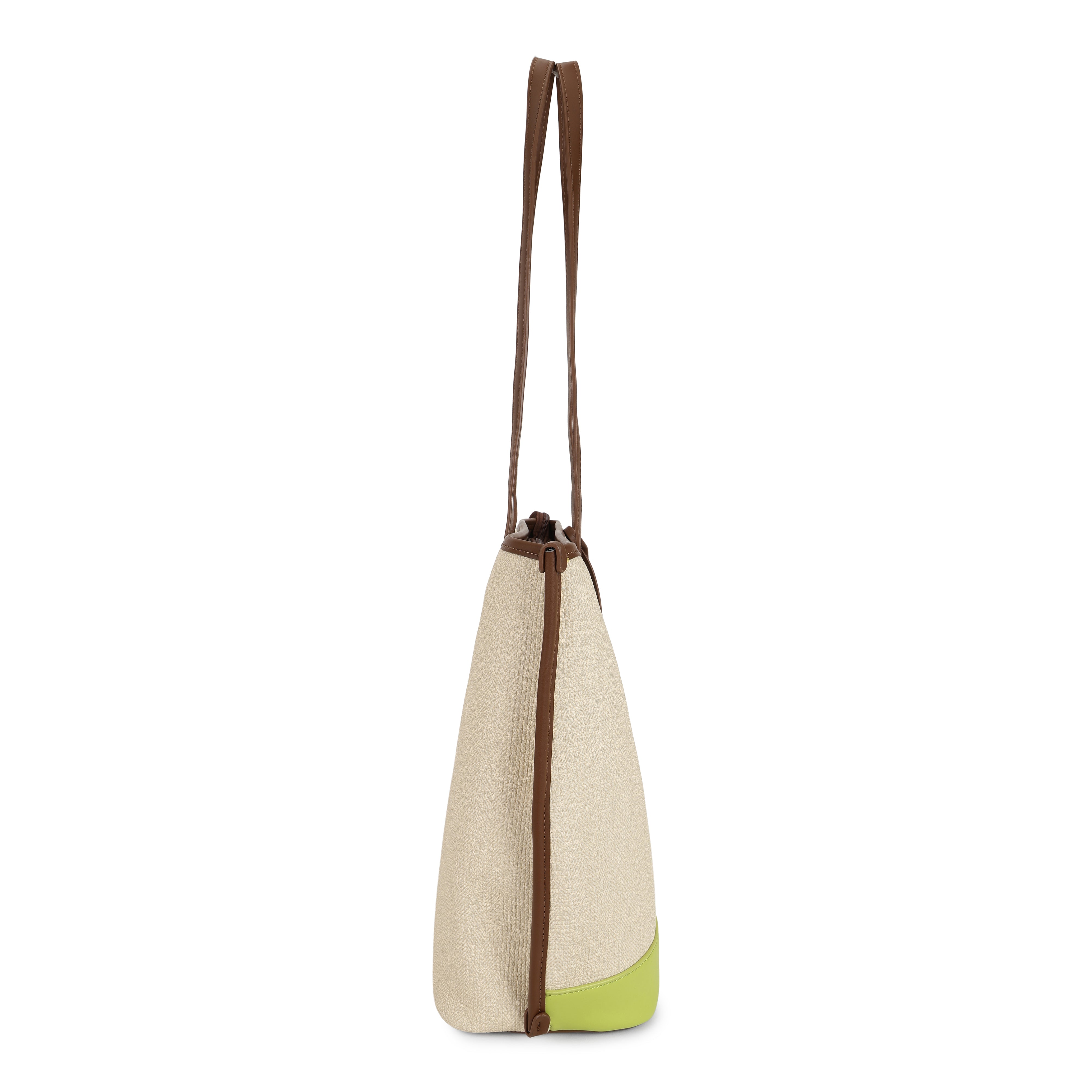 Magnolia PU Leather Women Beige Tote Bag