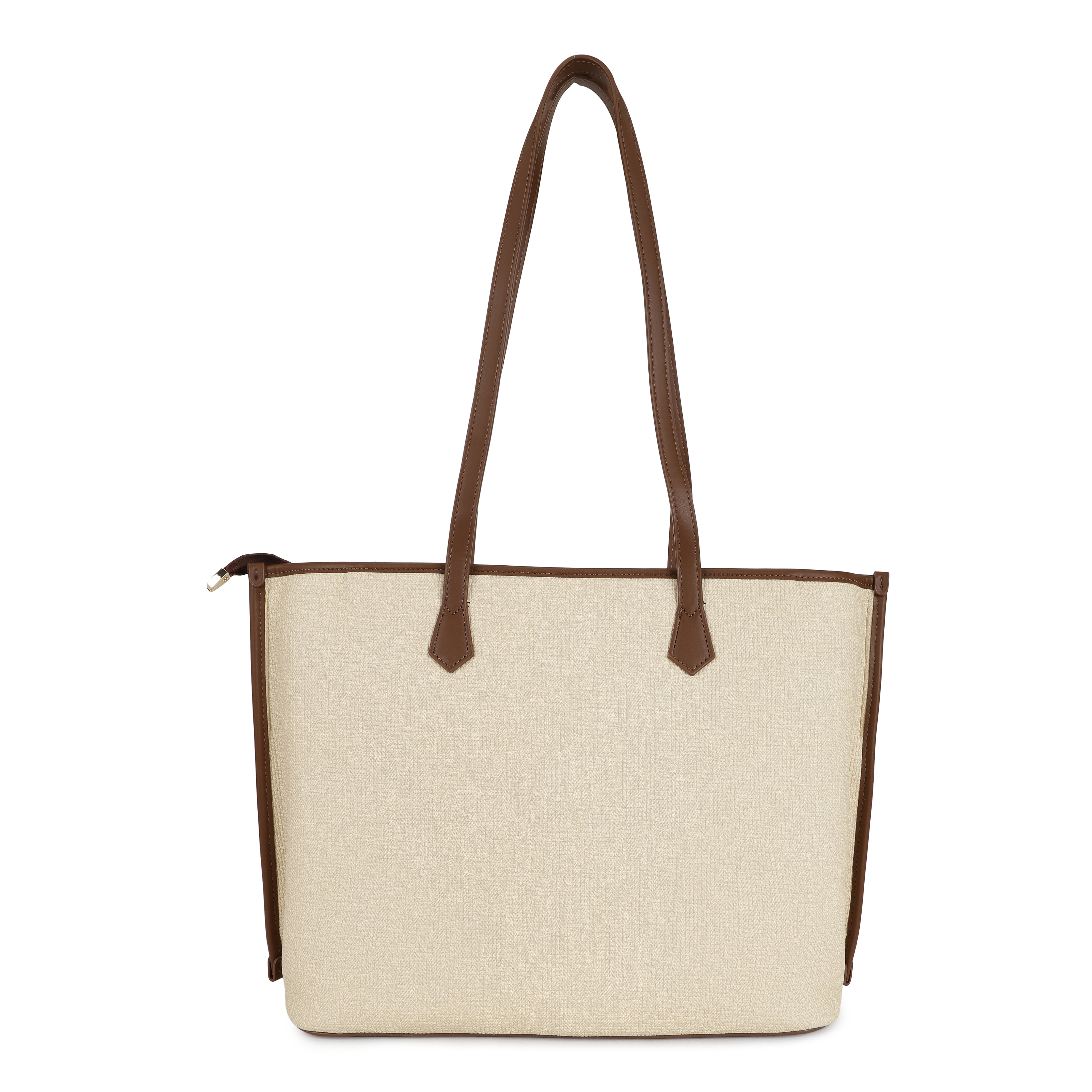 Magnolia PU Leather Women Beige Tote Bag