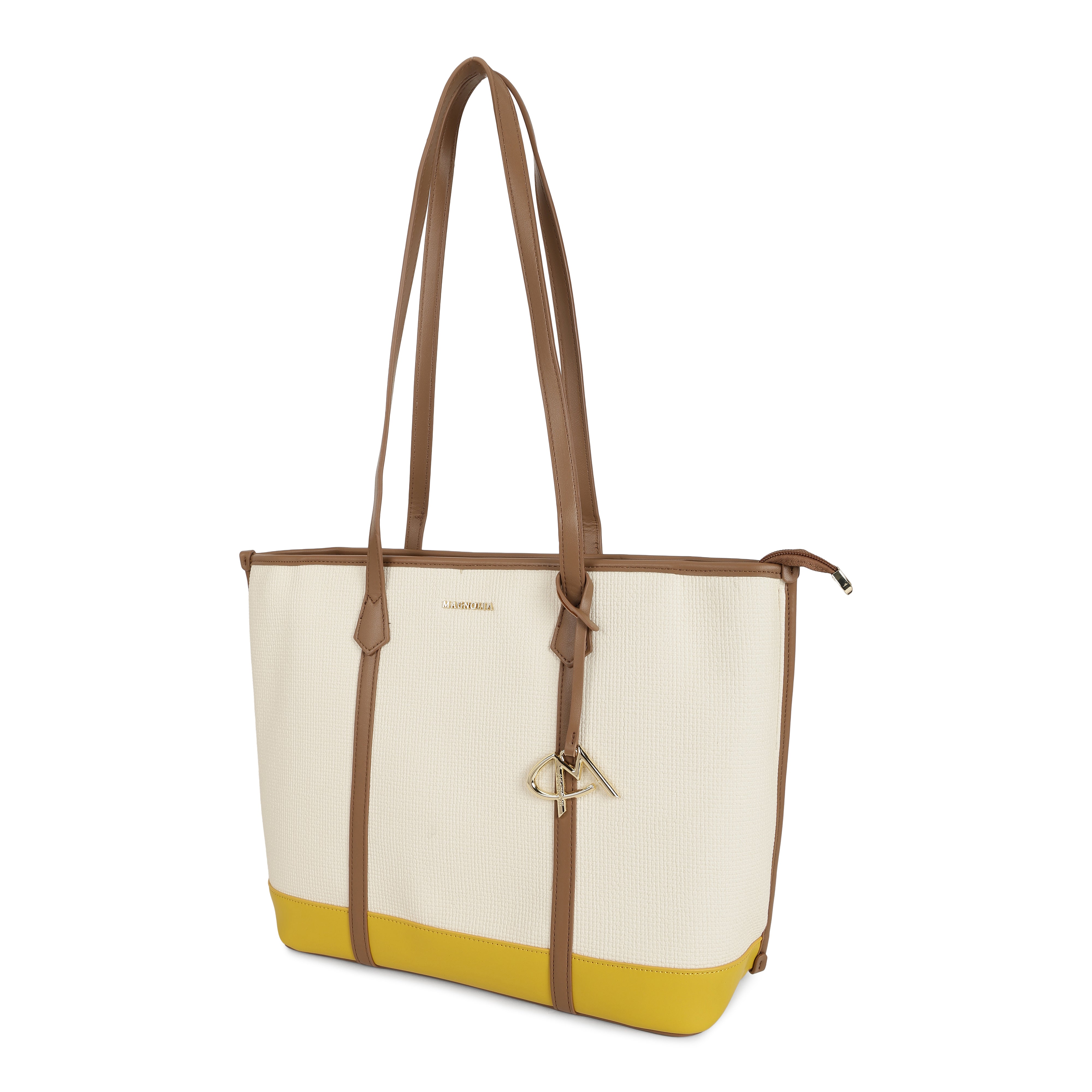 Magnolia PU Leather Women Khaki Tote Bag