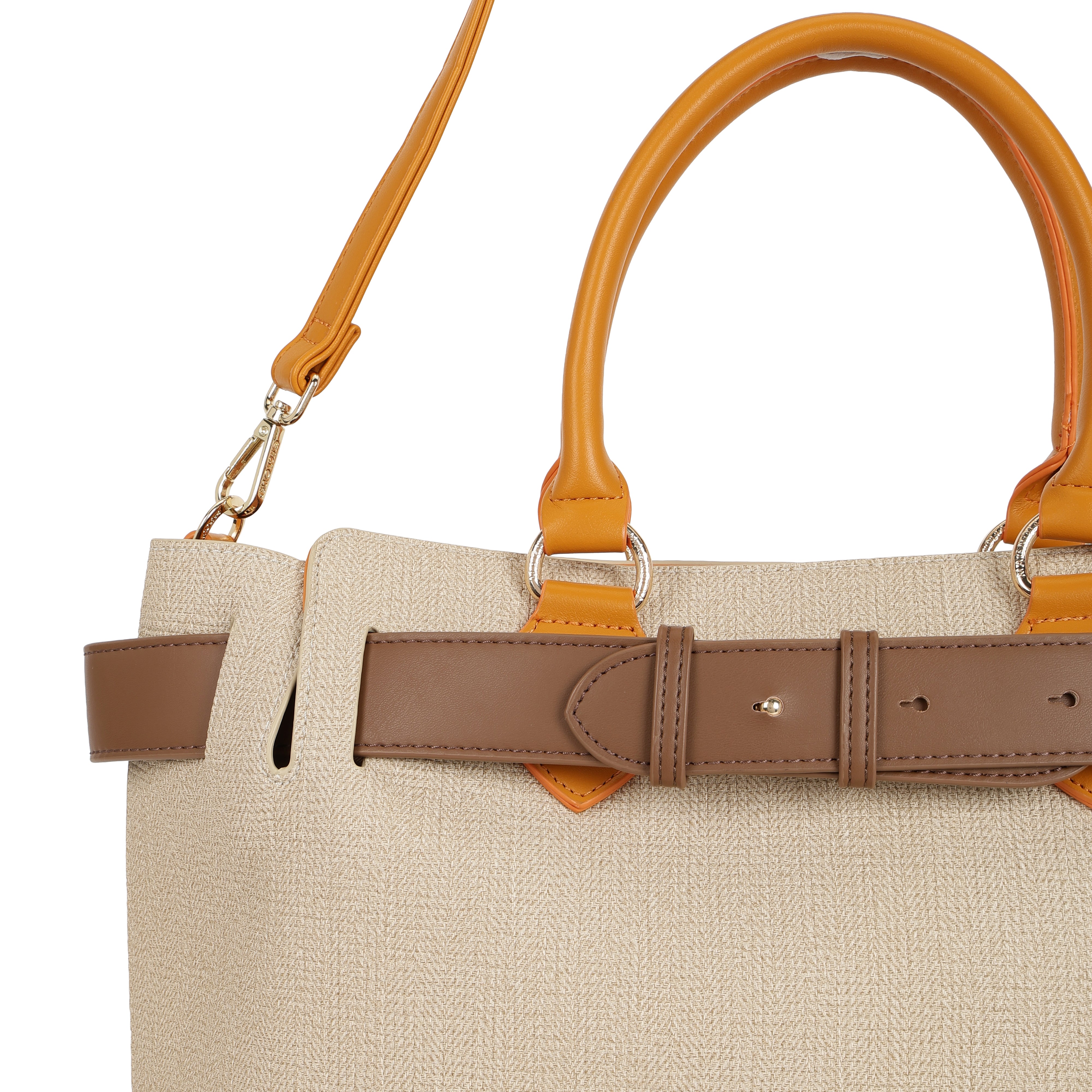 Magnolia PU Leather Women Khaki Tote Bag