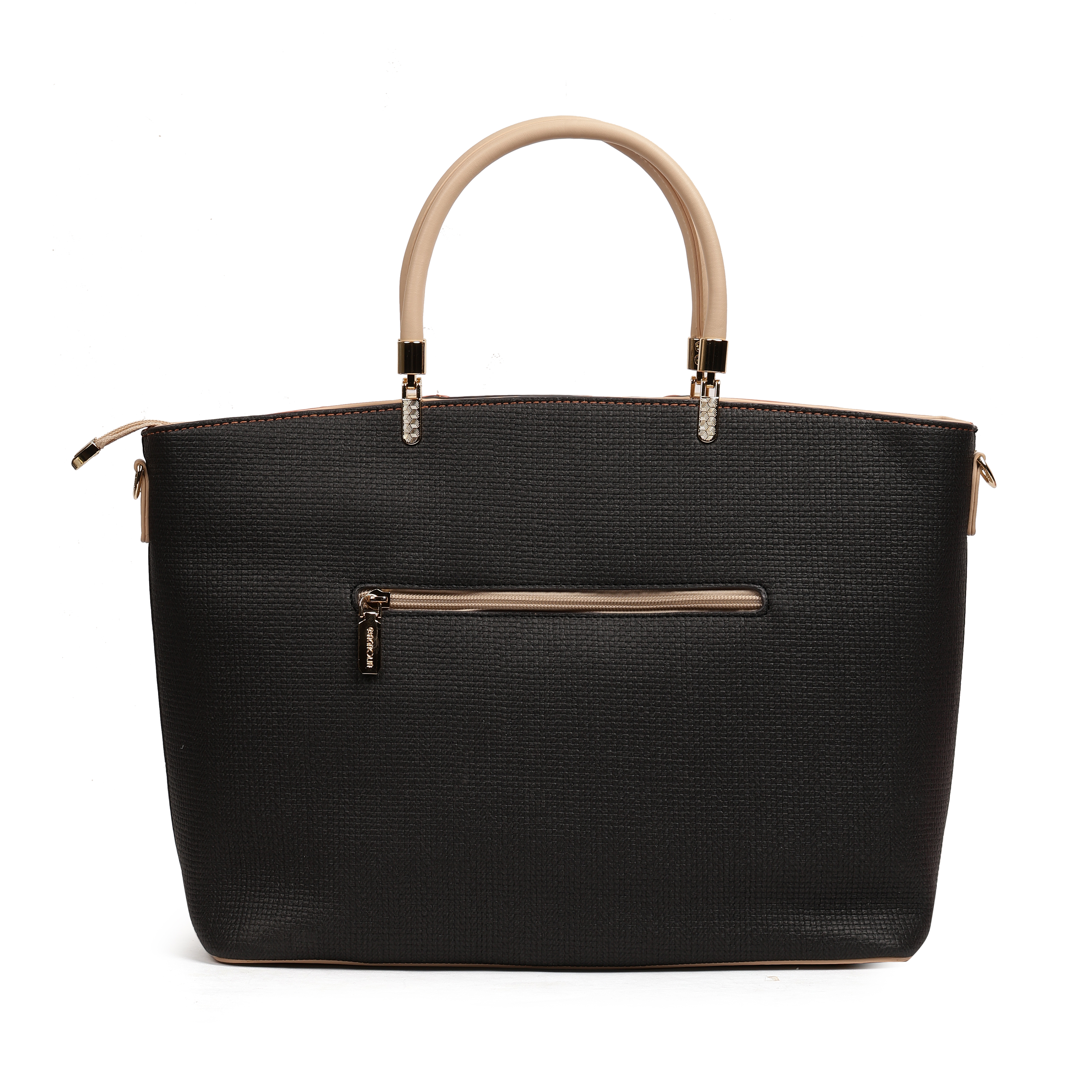 Magnolia PU Leather Women Black Tote Bag
