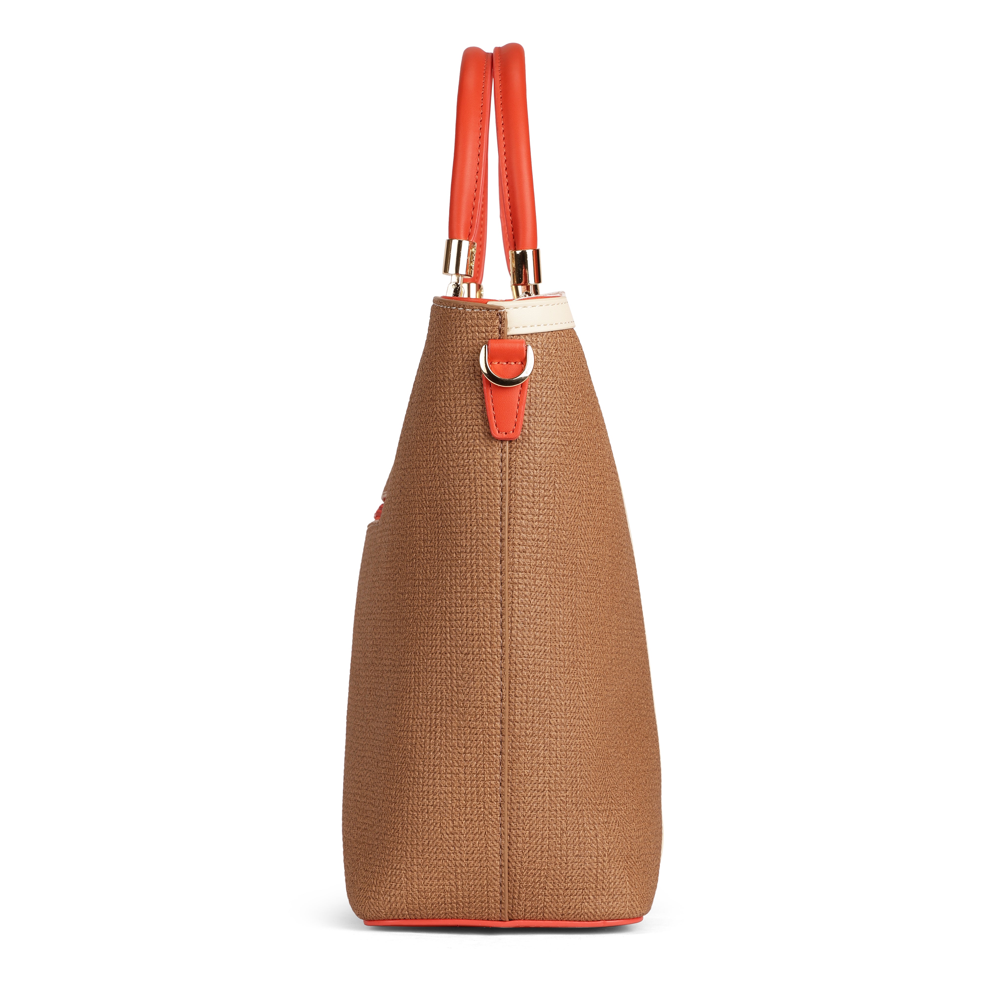 Magnolia PU Leather Women Brown Tote Bag