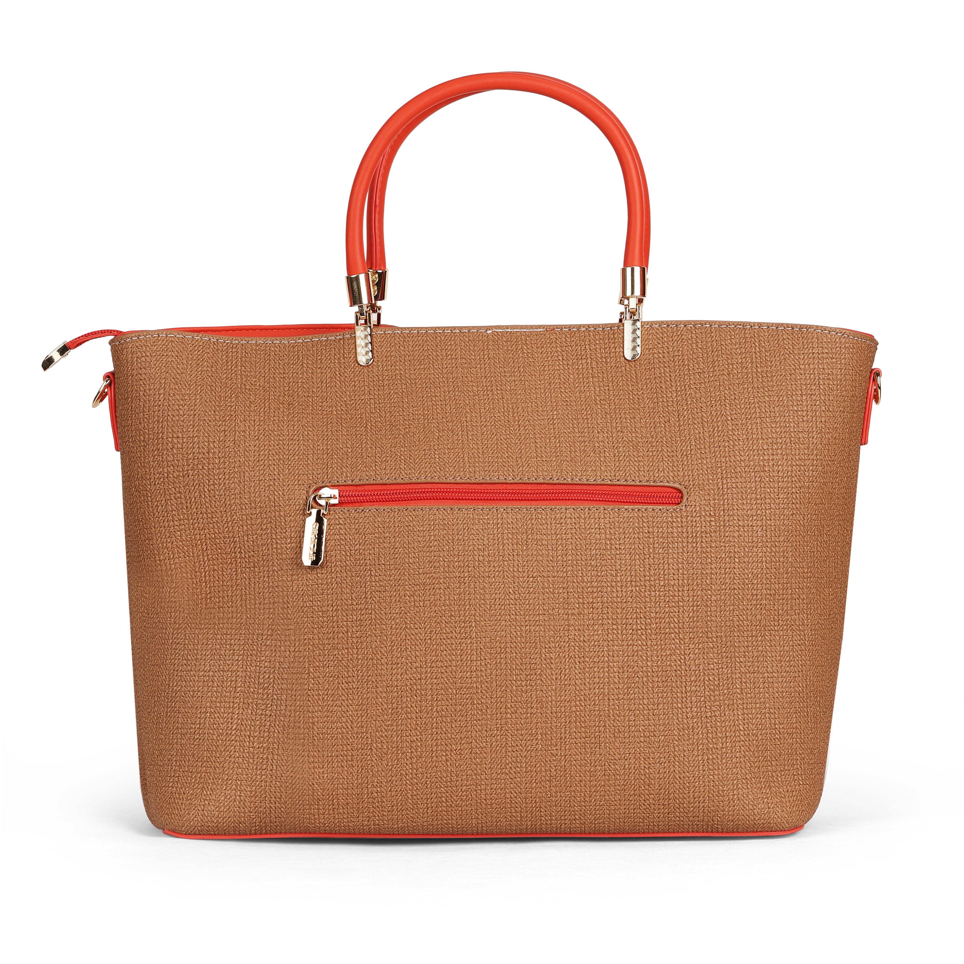 Magnolia PU Leather Women Brown Tote Bag