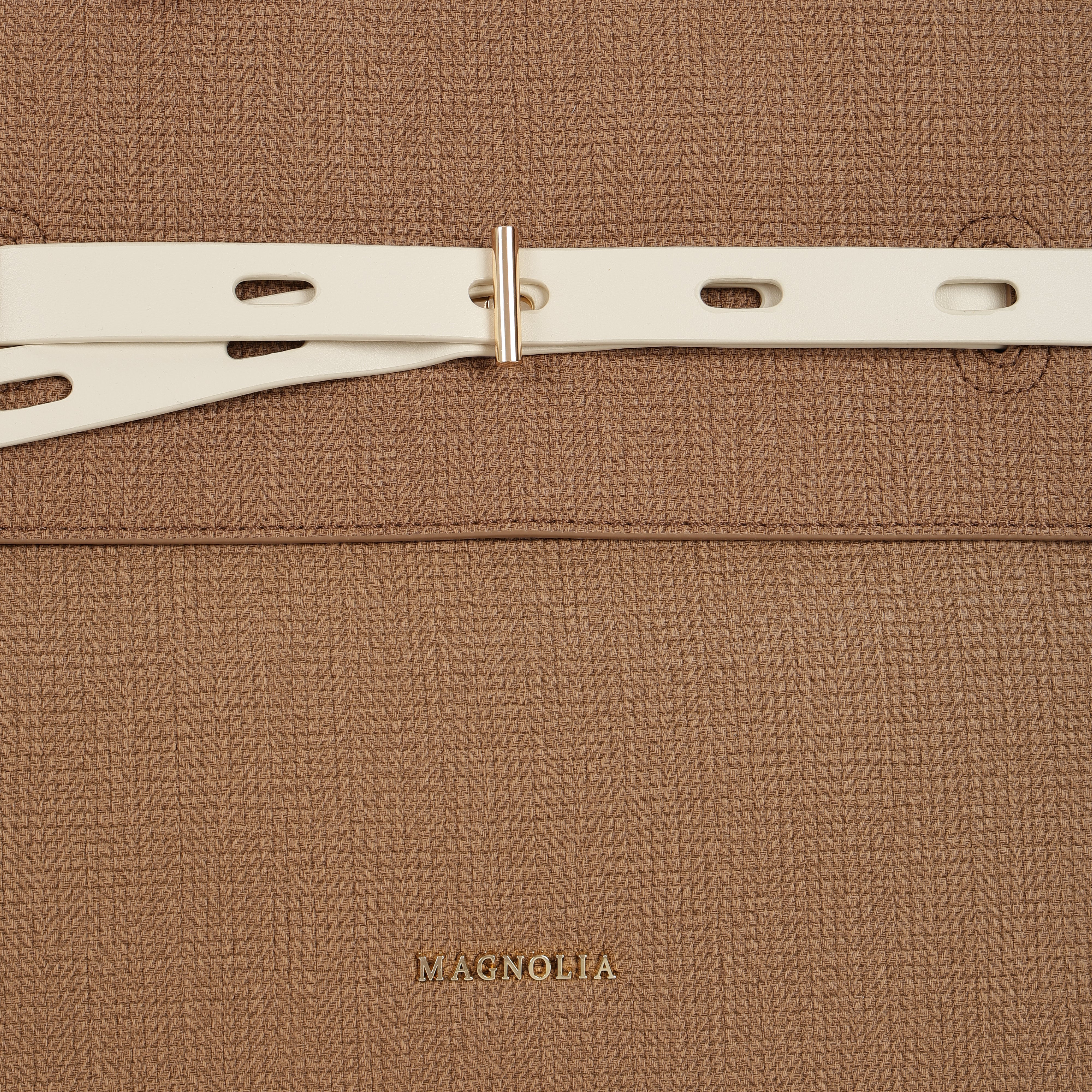 Magnolia PU Leather Women Brown Tote Bag