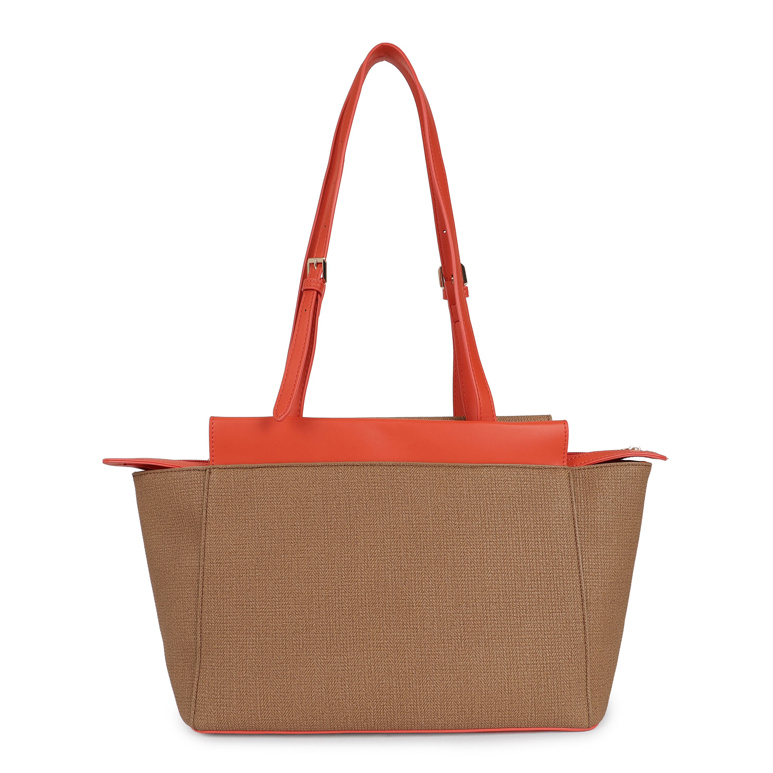 Magnolia PU Leather Women Brown Tote Bag