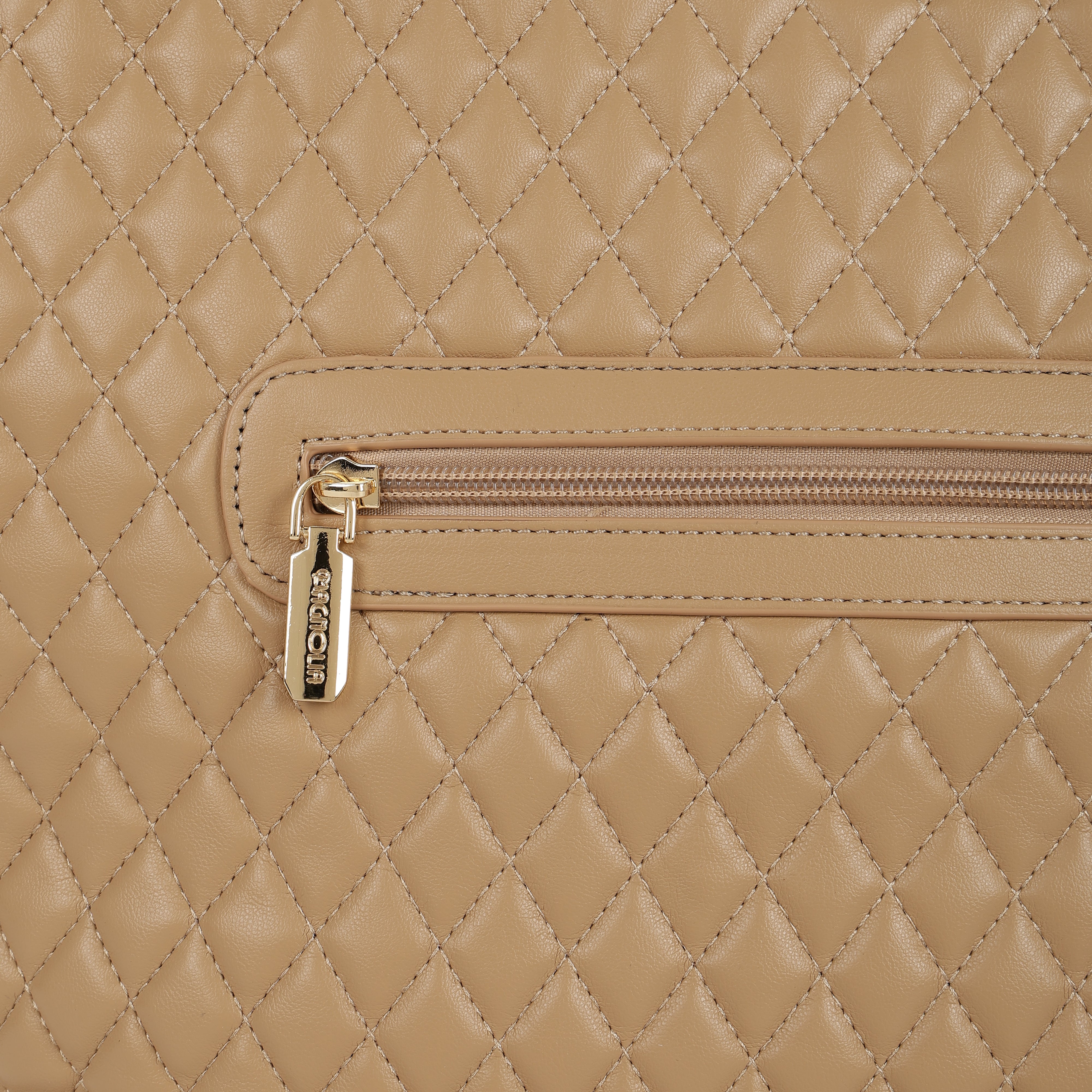 Magnolia PU Leather Women Khaki Tote Bag