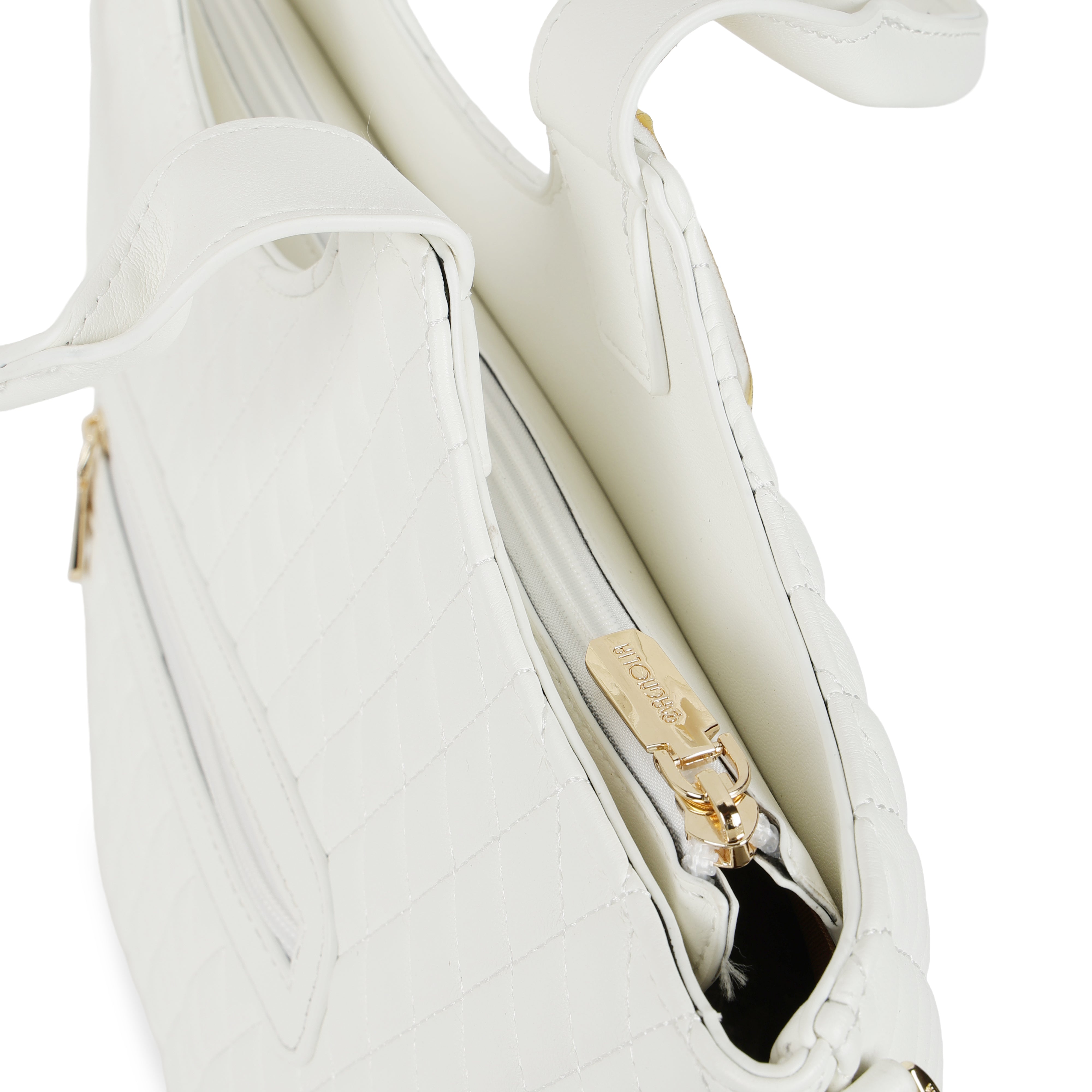 Magnolia PU Leather Women White Tote Bag