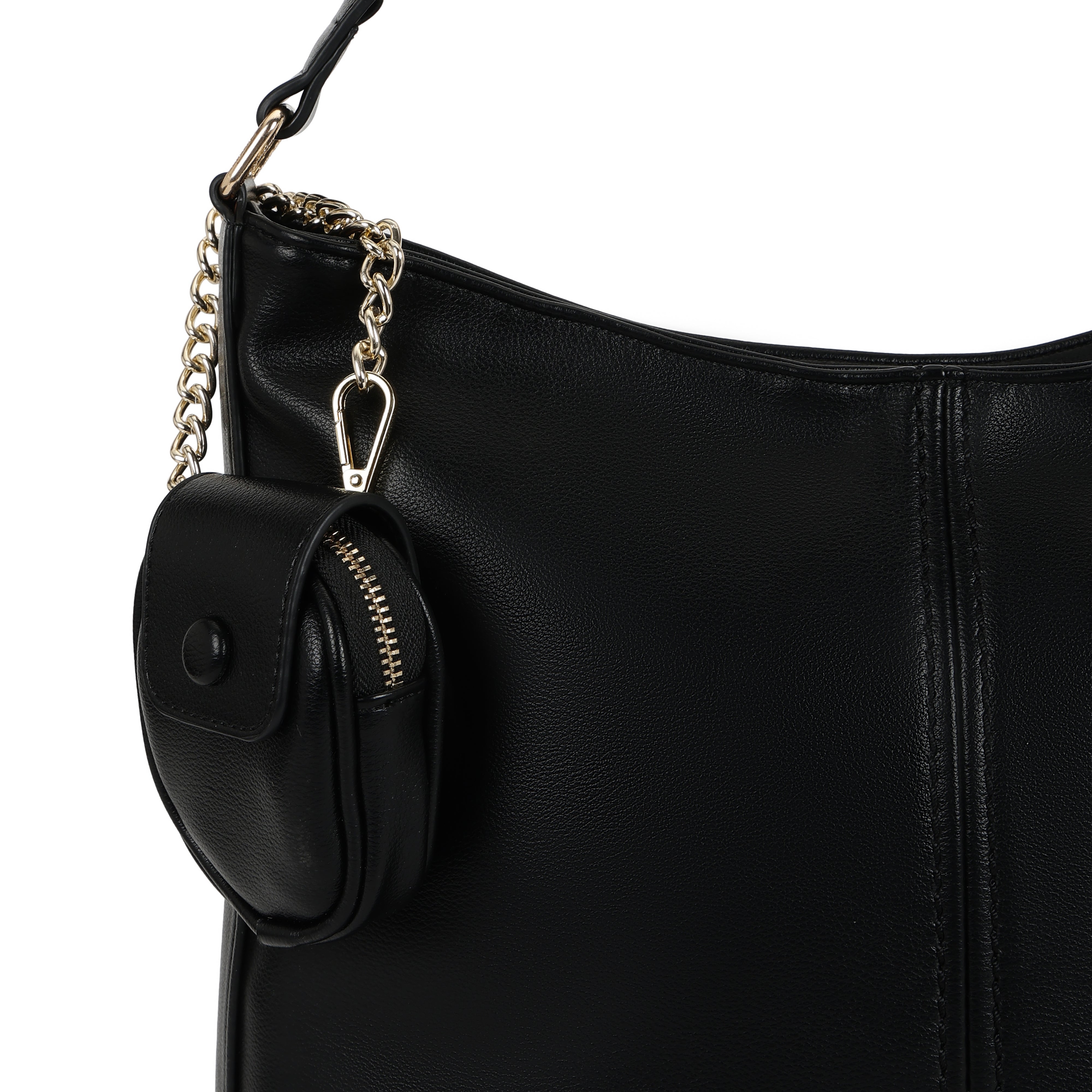Magnolia PU Leather Women Black Tote Bag