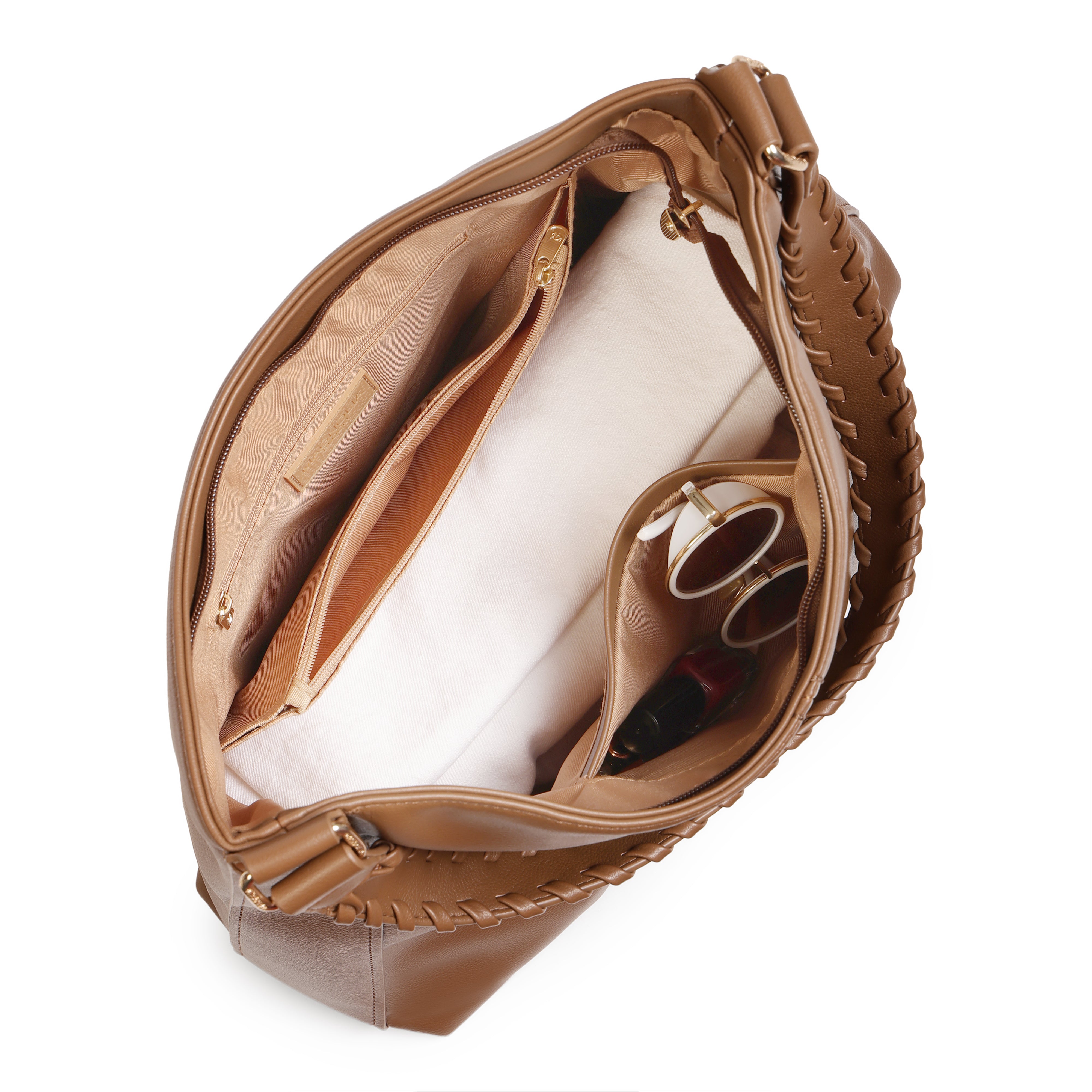 Magnolia PU Leather Women Brown Tote Bag