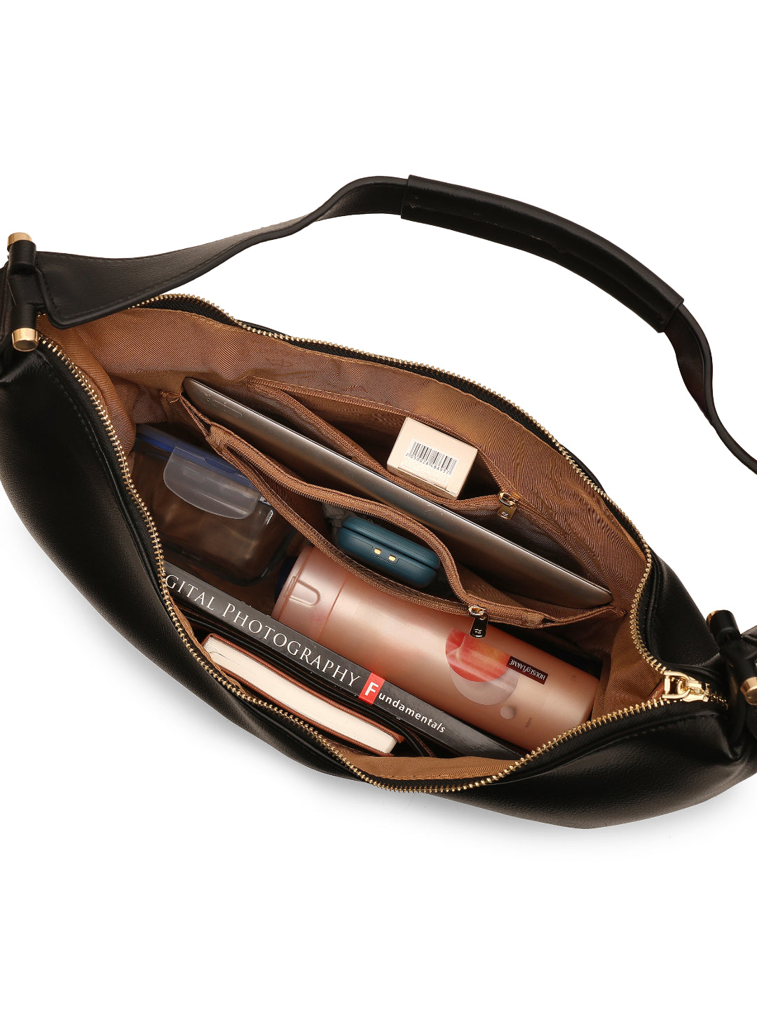 Magnolia Black PU Leather Solid One Size Women Tote