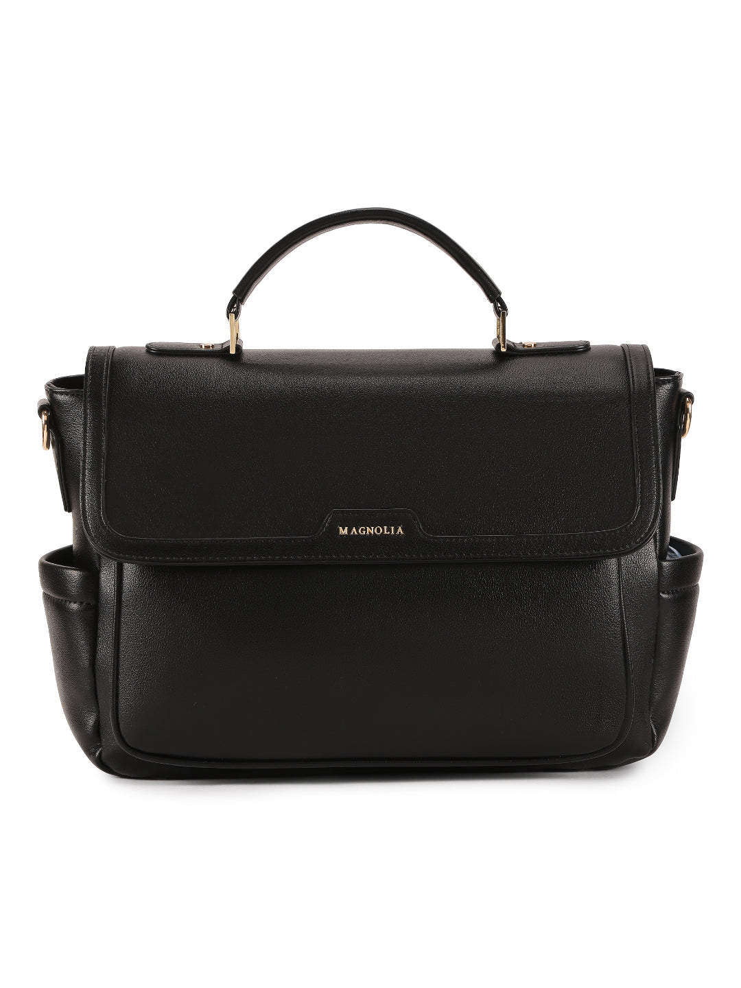 Magnolia Black PU Leather Solid One Size Women Laptop Bag