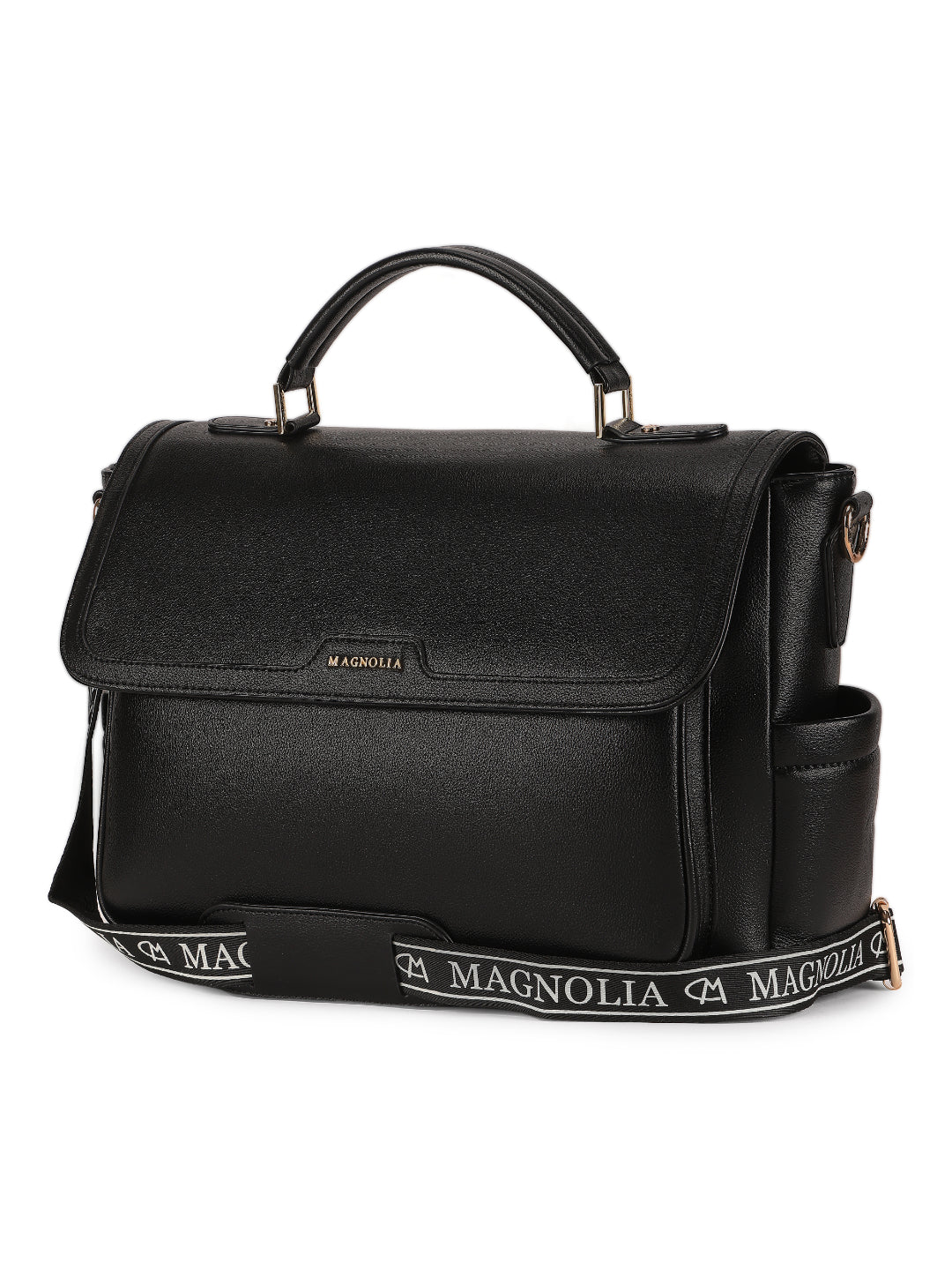 Magnolia Black PU Leather Solid One Size Women Laptop Bag