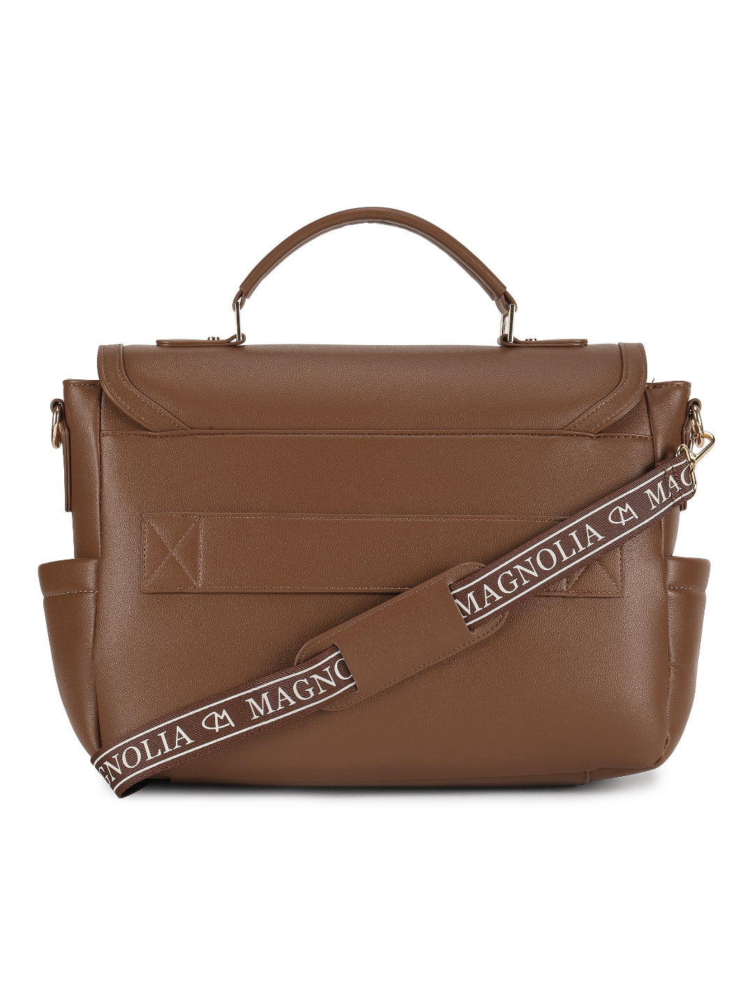 Magnolia Brown PU Leather Solid One Size Women Laptop Bag