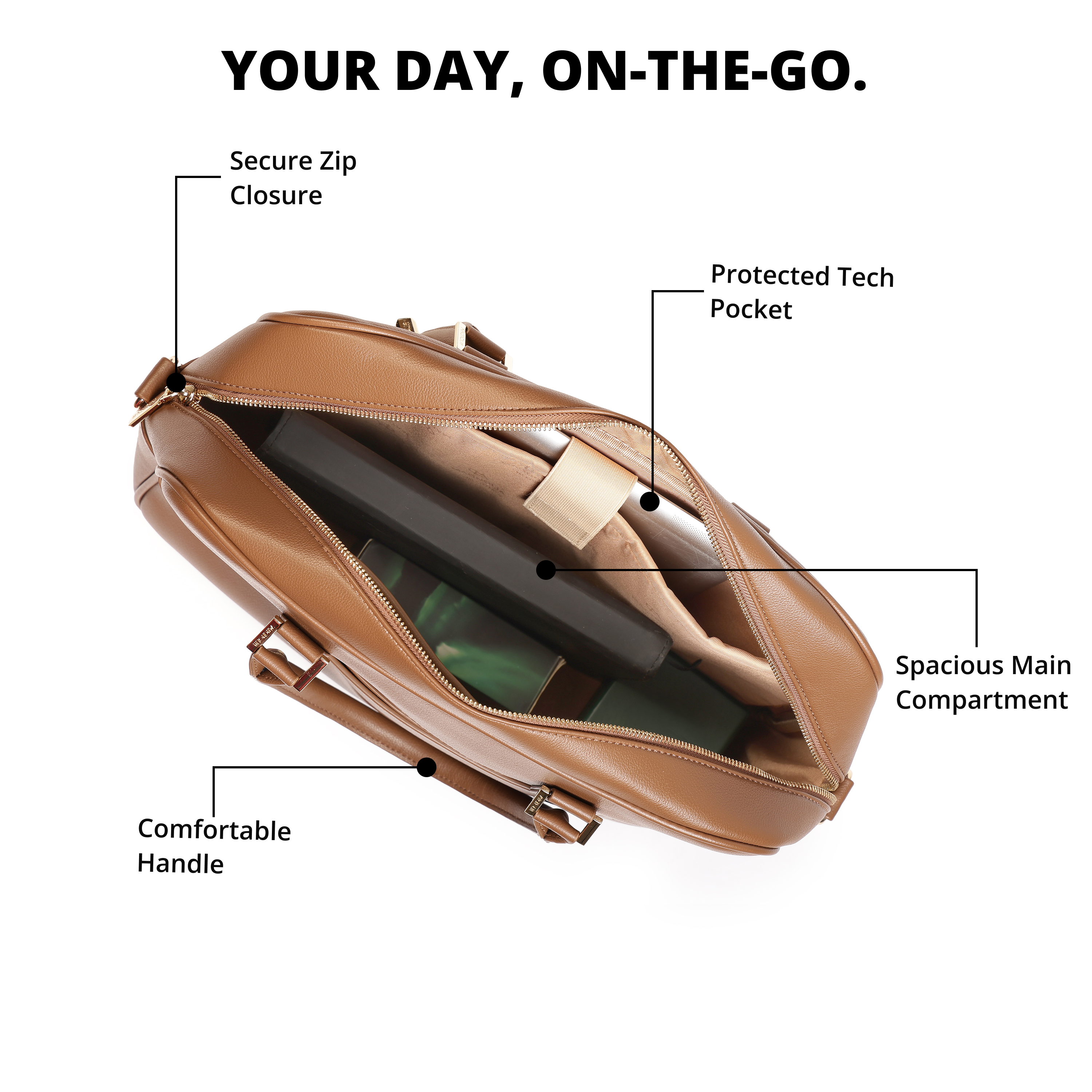 Magnolia PU Leather Brown Laptopbag