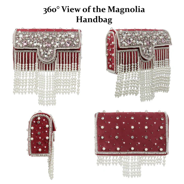 Magnolia Women Maroon Embellished Clutch