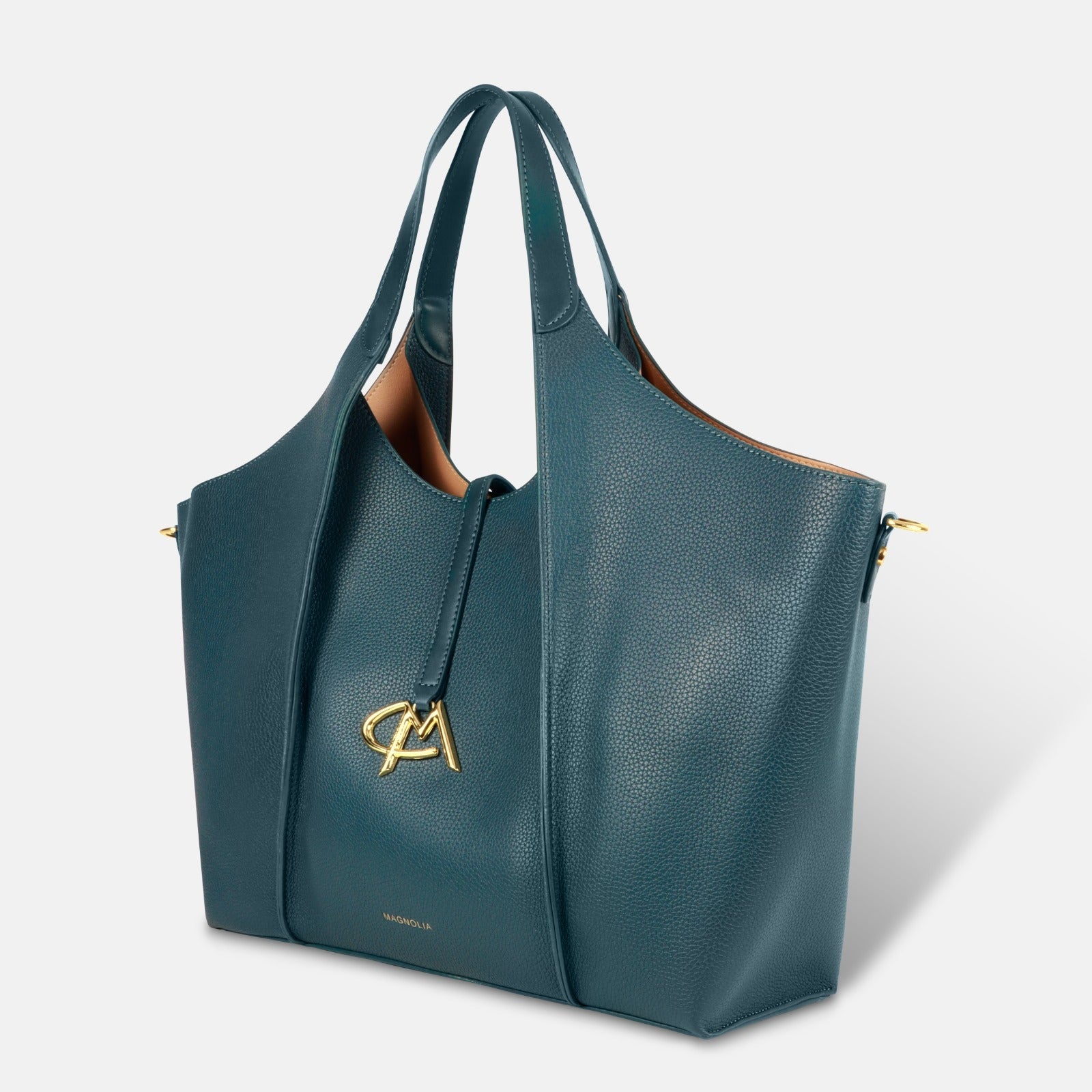 Luxury Hobo Tote Bag Spacious PU Leather Handbag with Charm