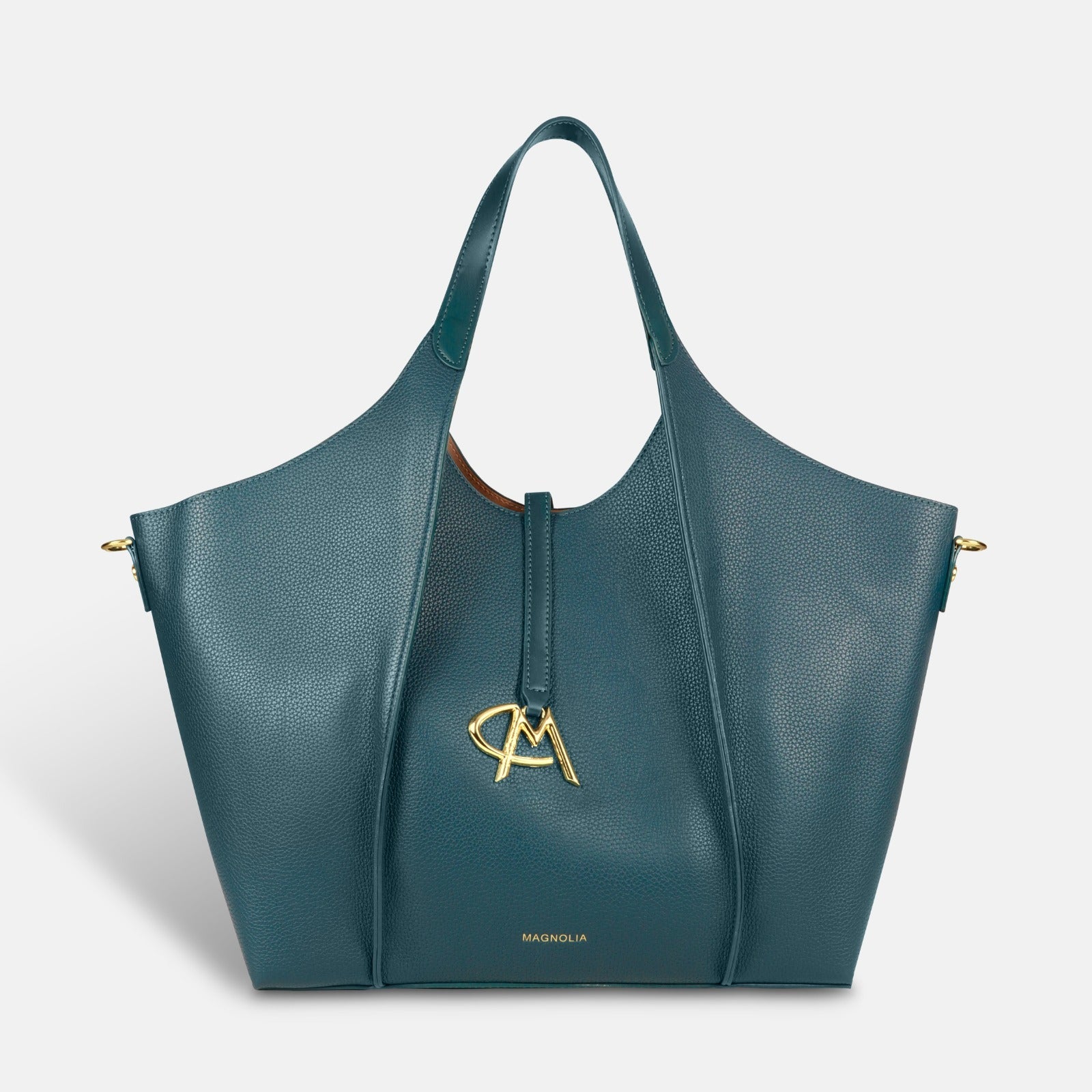 Luxury Hobo Tote Bag Spacious PU Leather Handbag with Charm