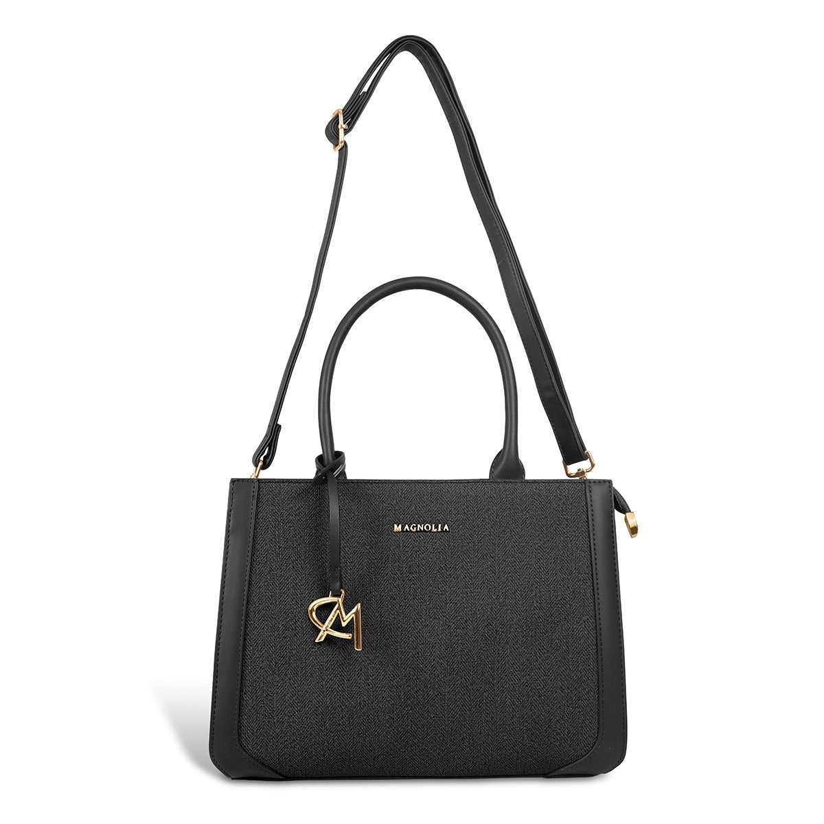 Magnolia Structured PU Leather Handbag for Women | 10.5L Stylish Office & Everyday Bag with Long Strap