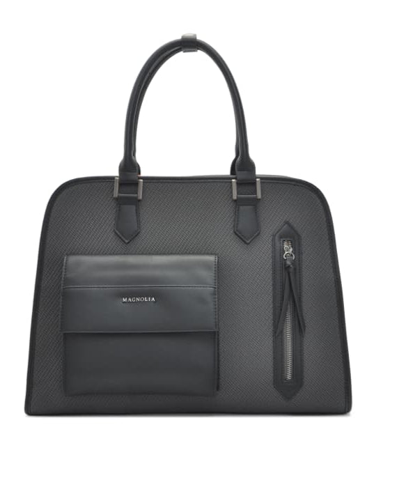 Magnolia MG-7332 Women’s Handbag | Spacious Beige Faux Leather Office & Travel Tote with Front Pocket & Adjustable Strap