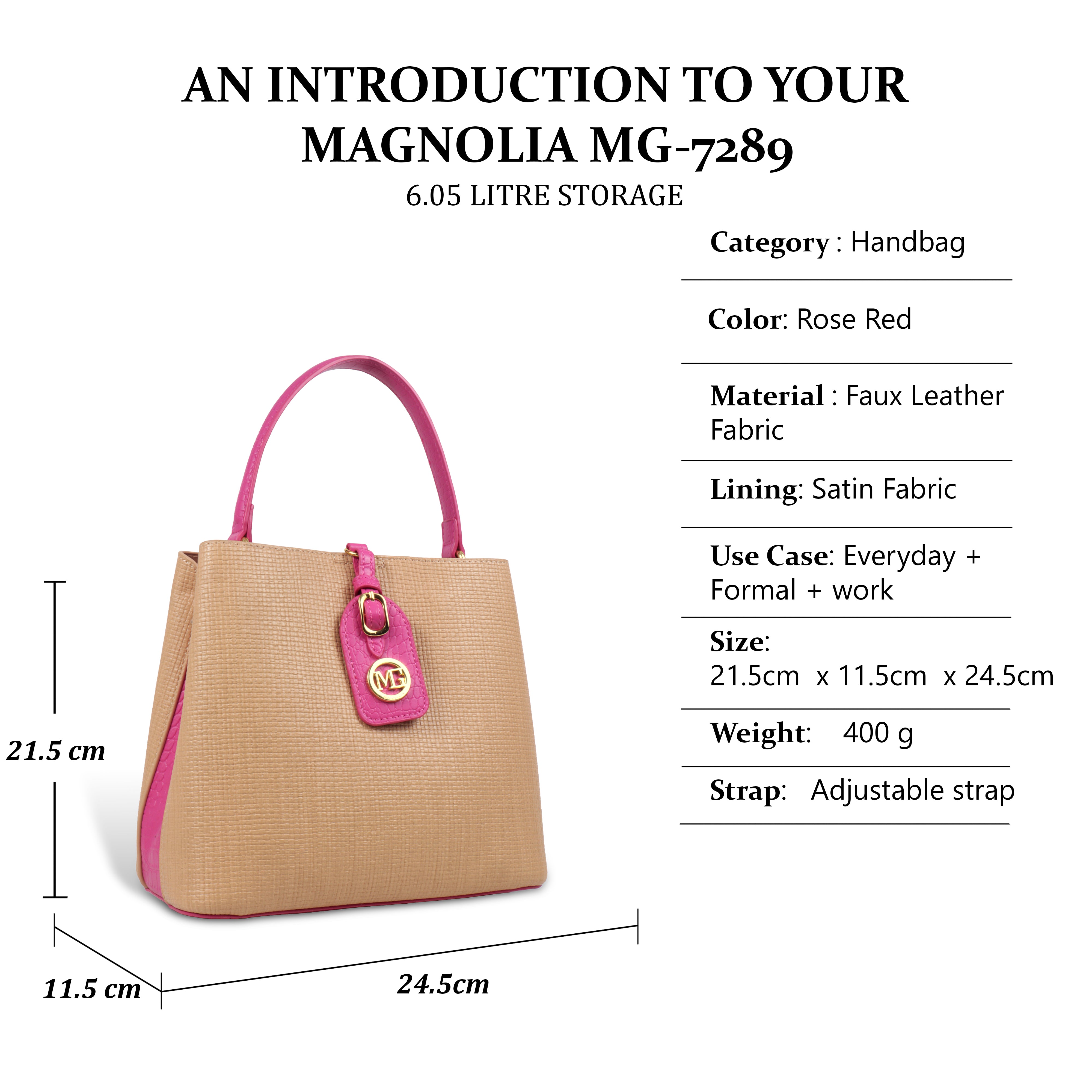 Fashionable Structured Handbag with Dual Handles