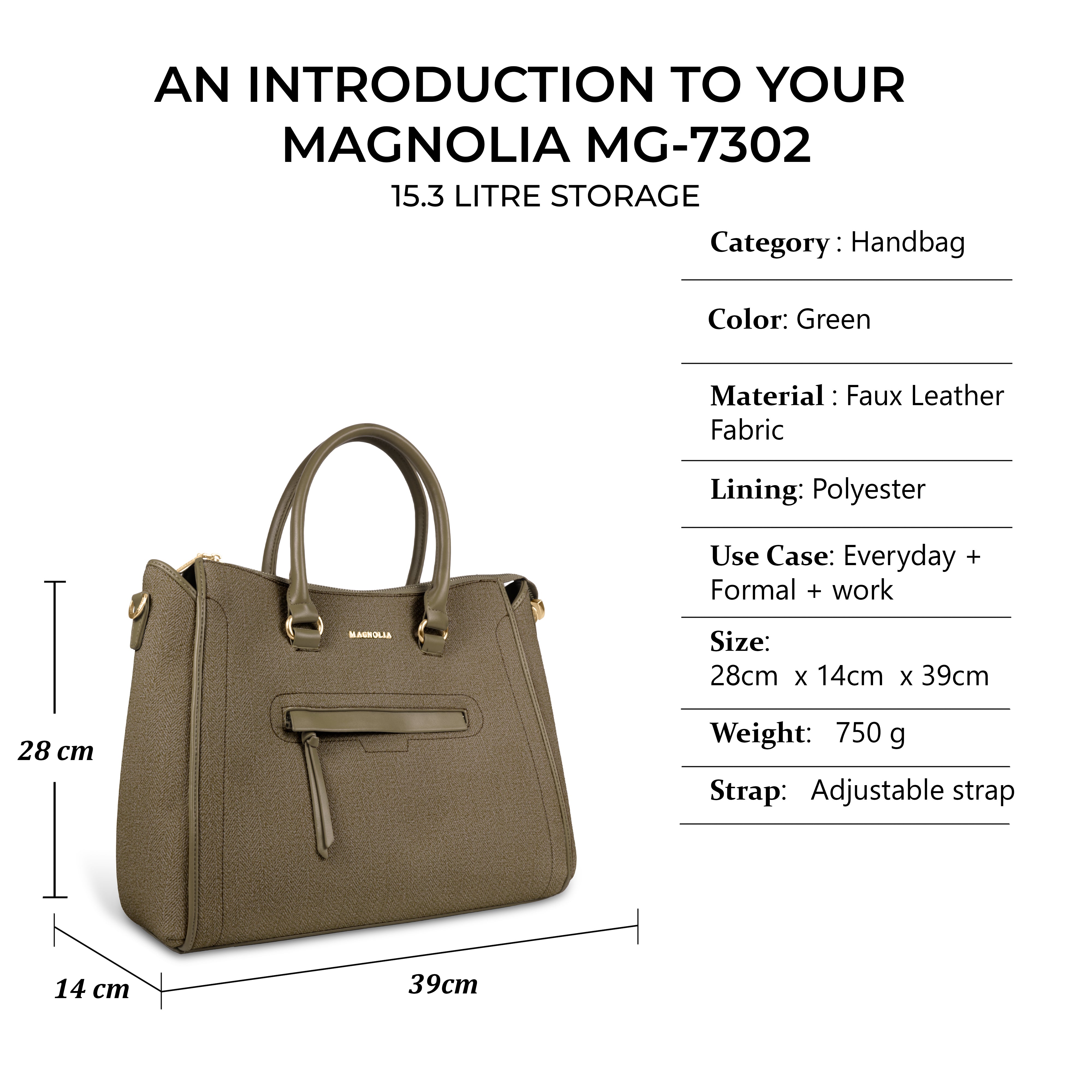 Magnolia Stylish Textured Handbag for Women - Elegant Shoulder Tote with Detachable Strap