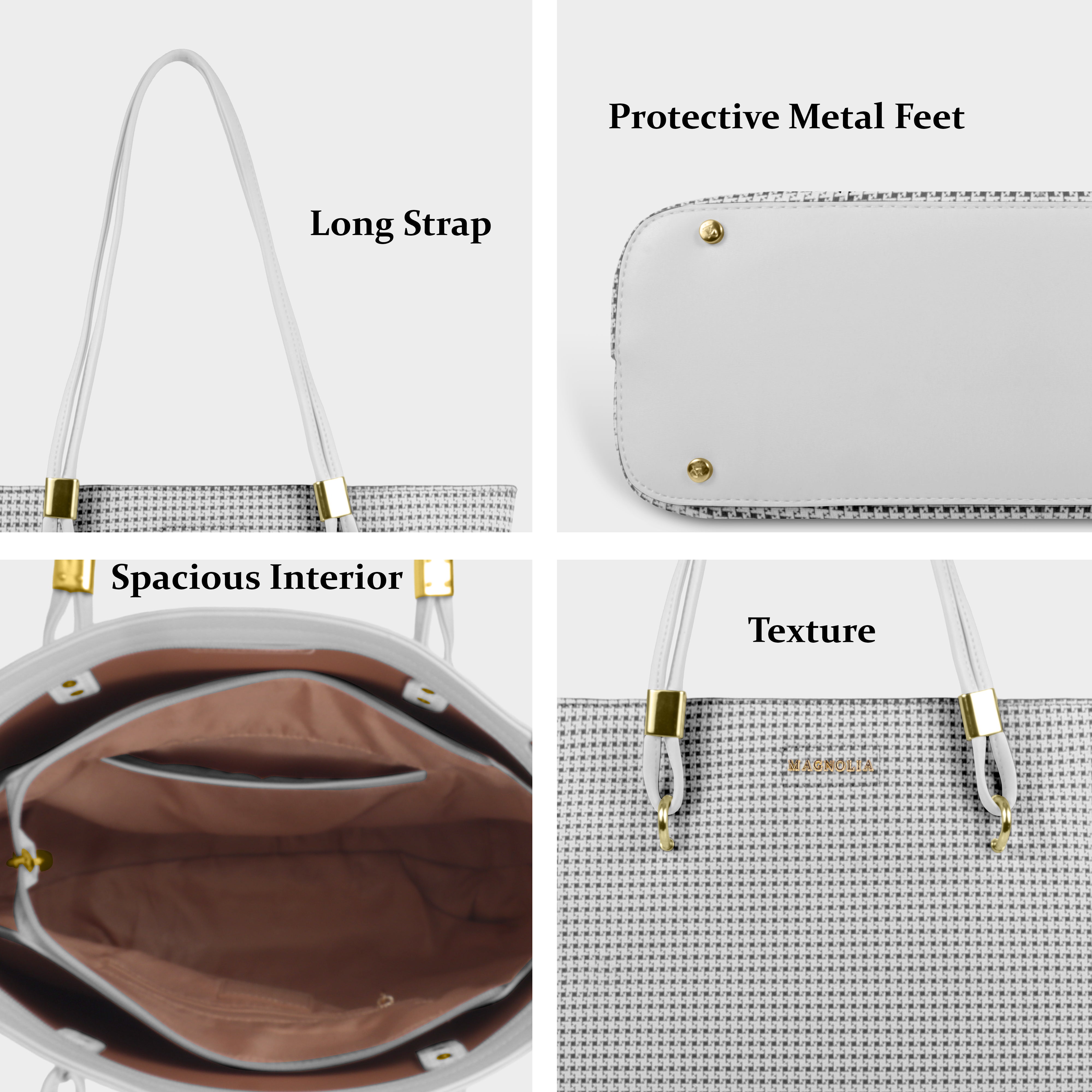 Magnolia Stylish Textured Tote Bag for Women with Spacious Compartments