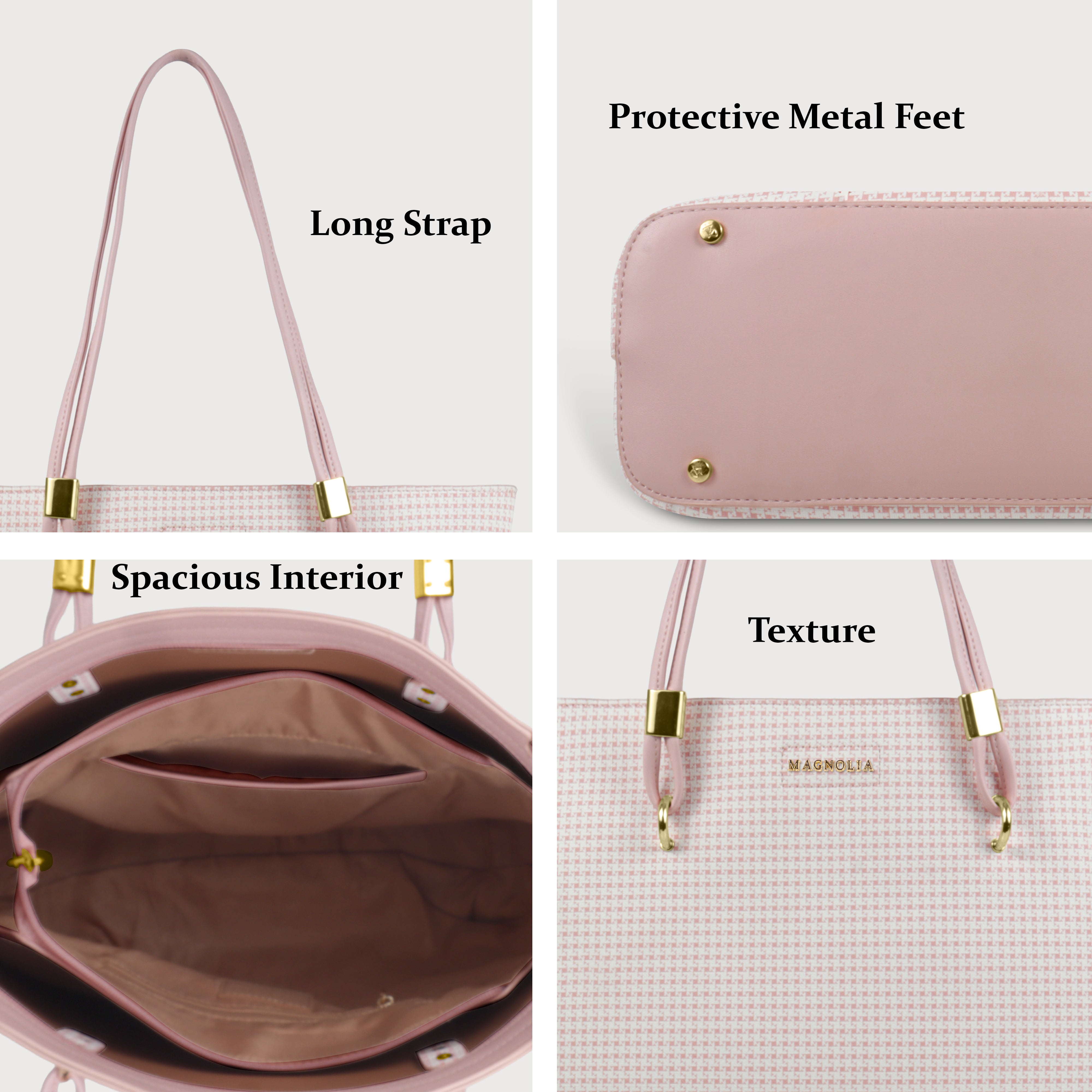Magnolia Stylish Textured Tote Bag for Women with Spacious Compartments