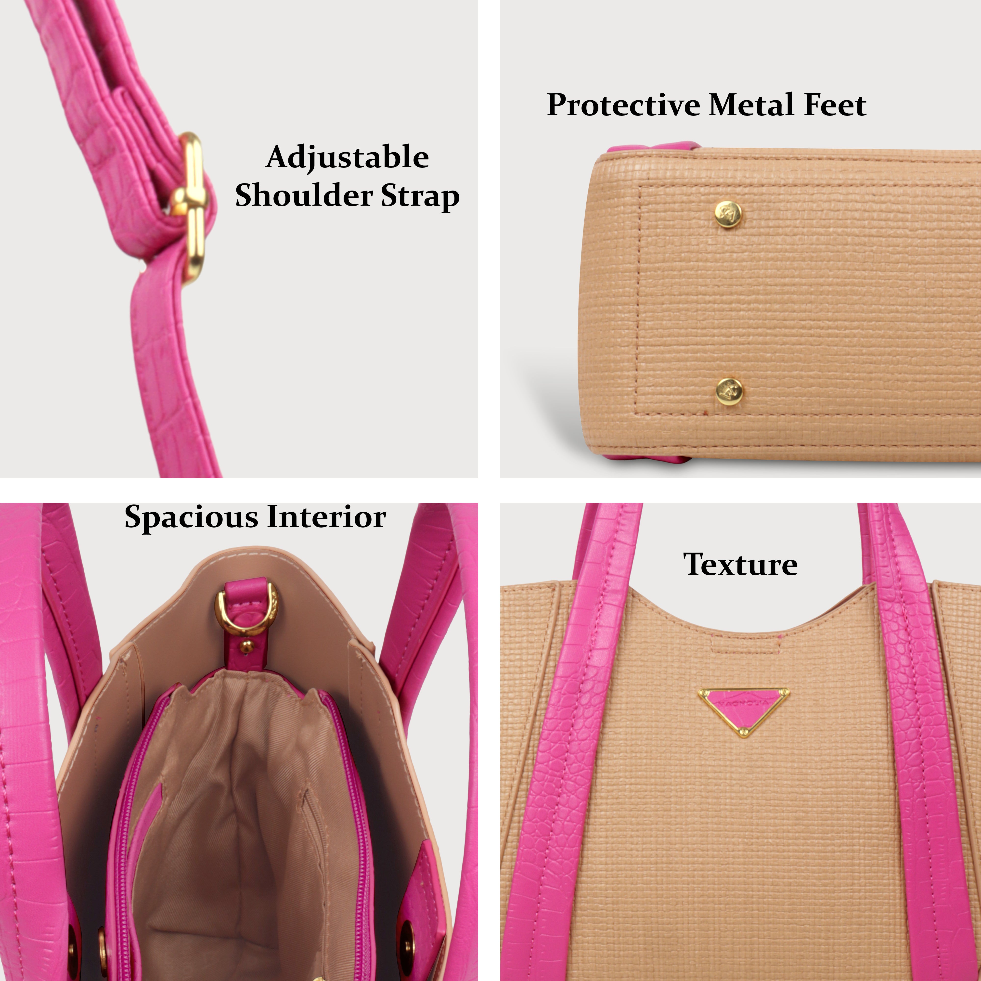 Trendy Leather Tote Bag with Detachable Shoulder Strap & Spacious Interior