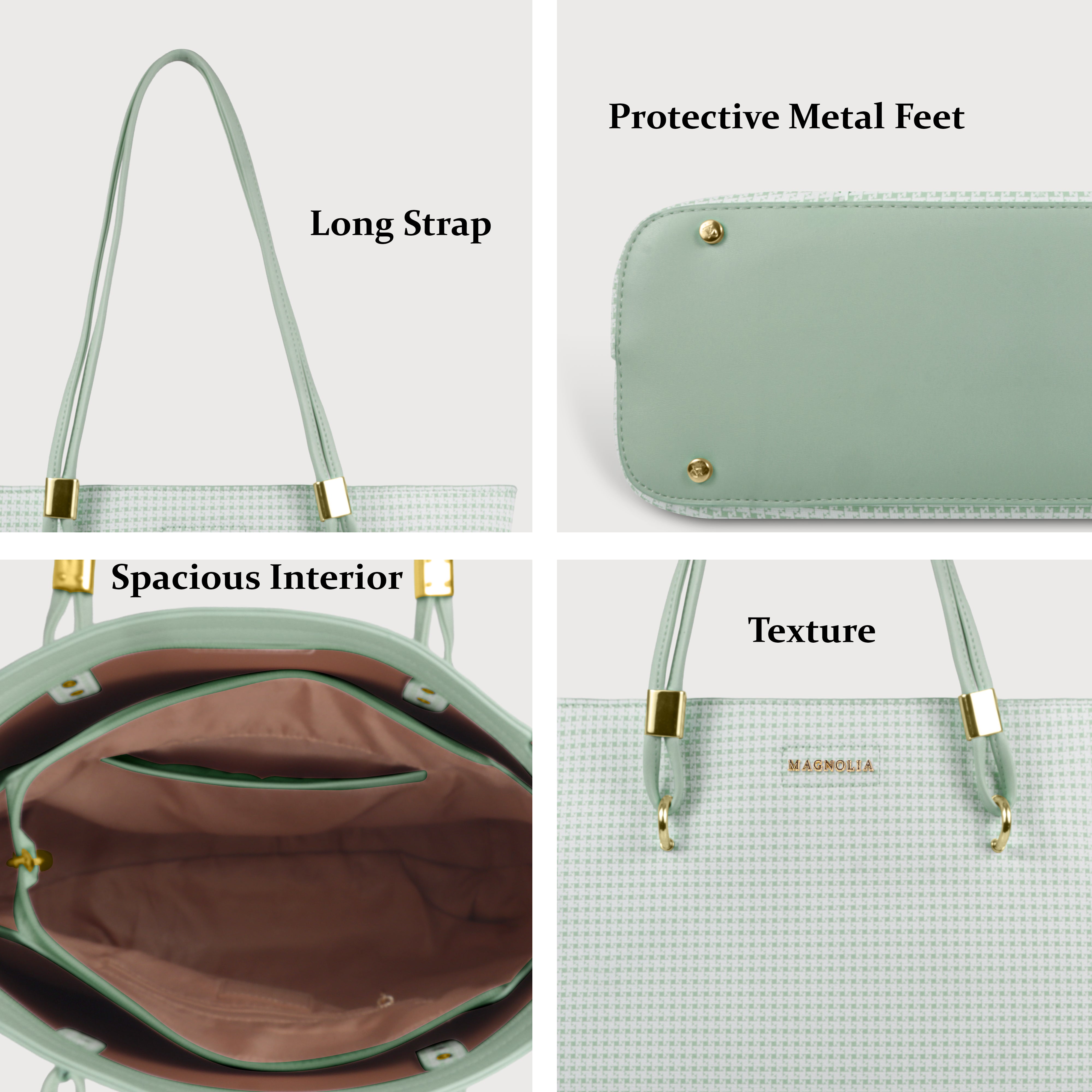 Magnolia Stylish Textured Tote Bag for Women with Spacious Compartments