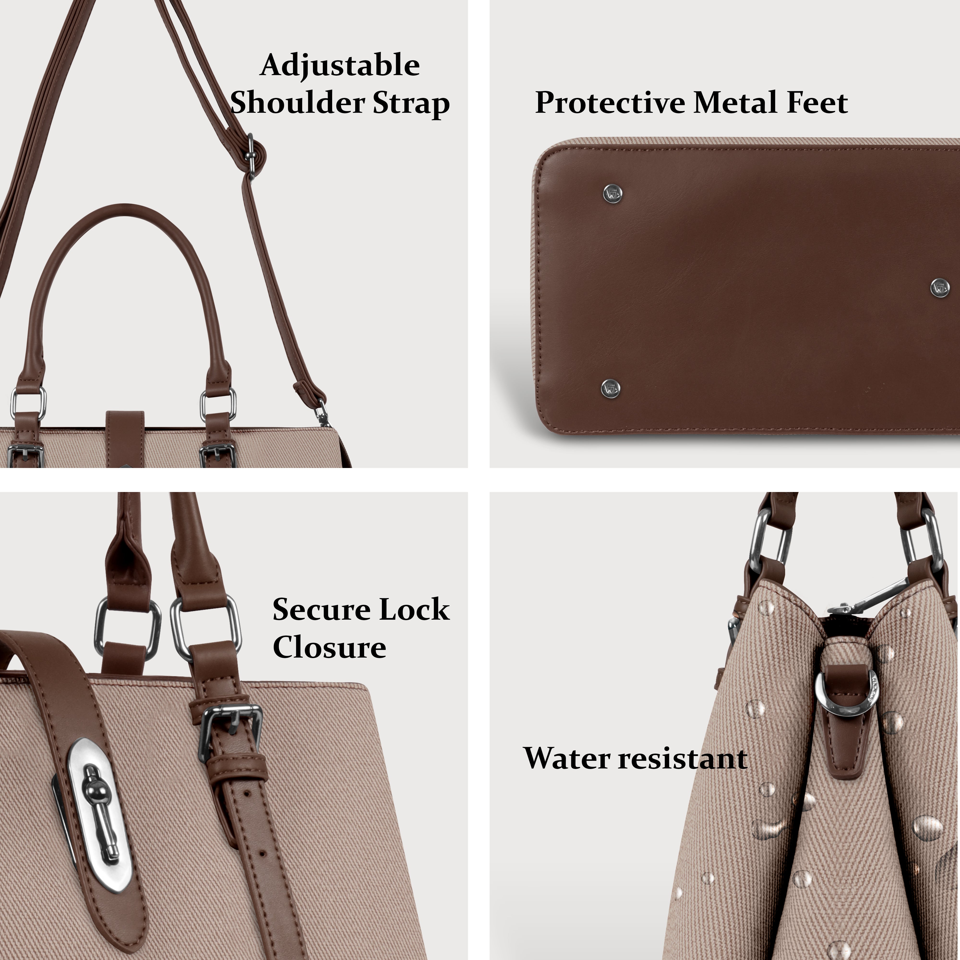 Magnolia Coffee Handbag | Vegan Leather | 10.58L Storage