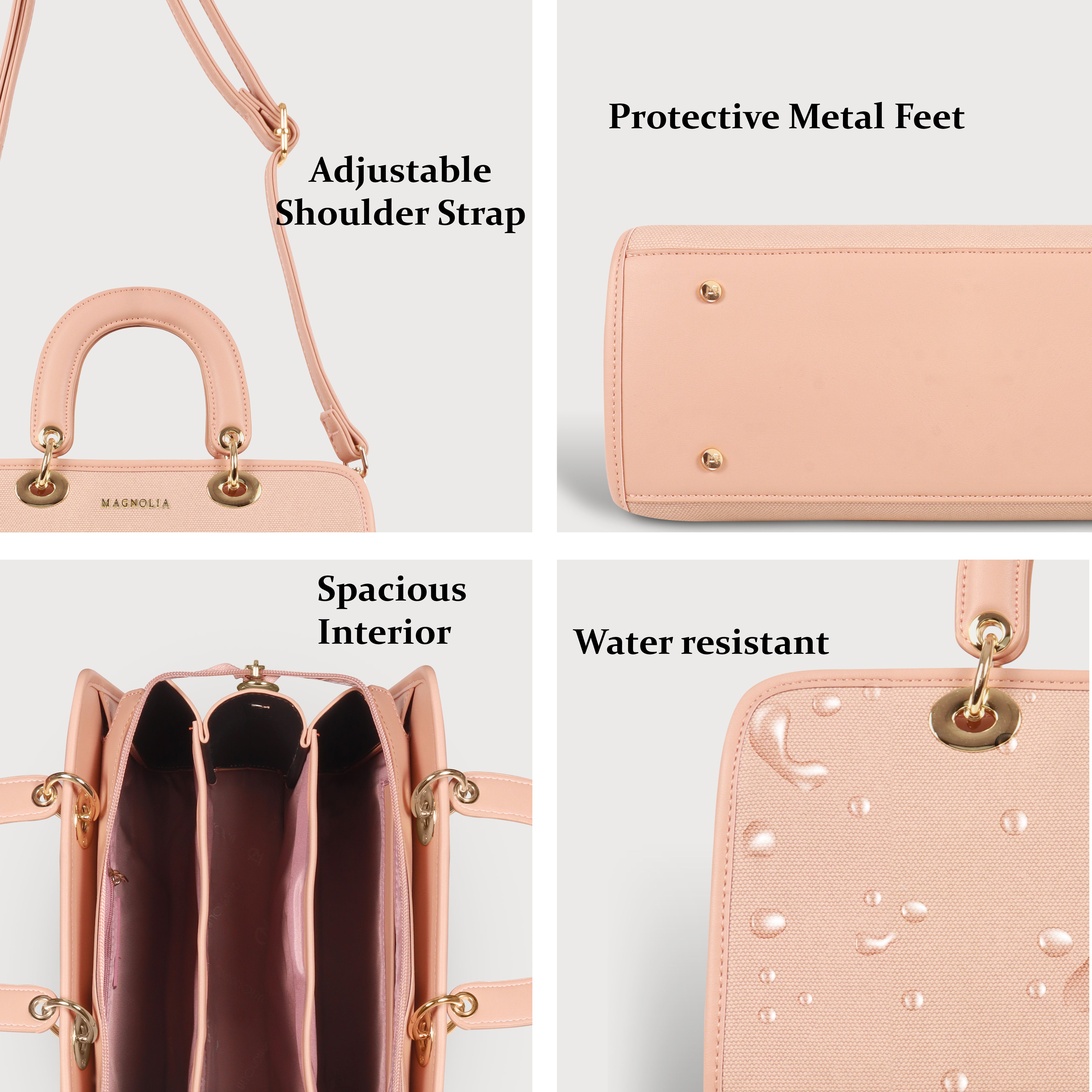 Magnolia Elegant Textured Pink Handbag